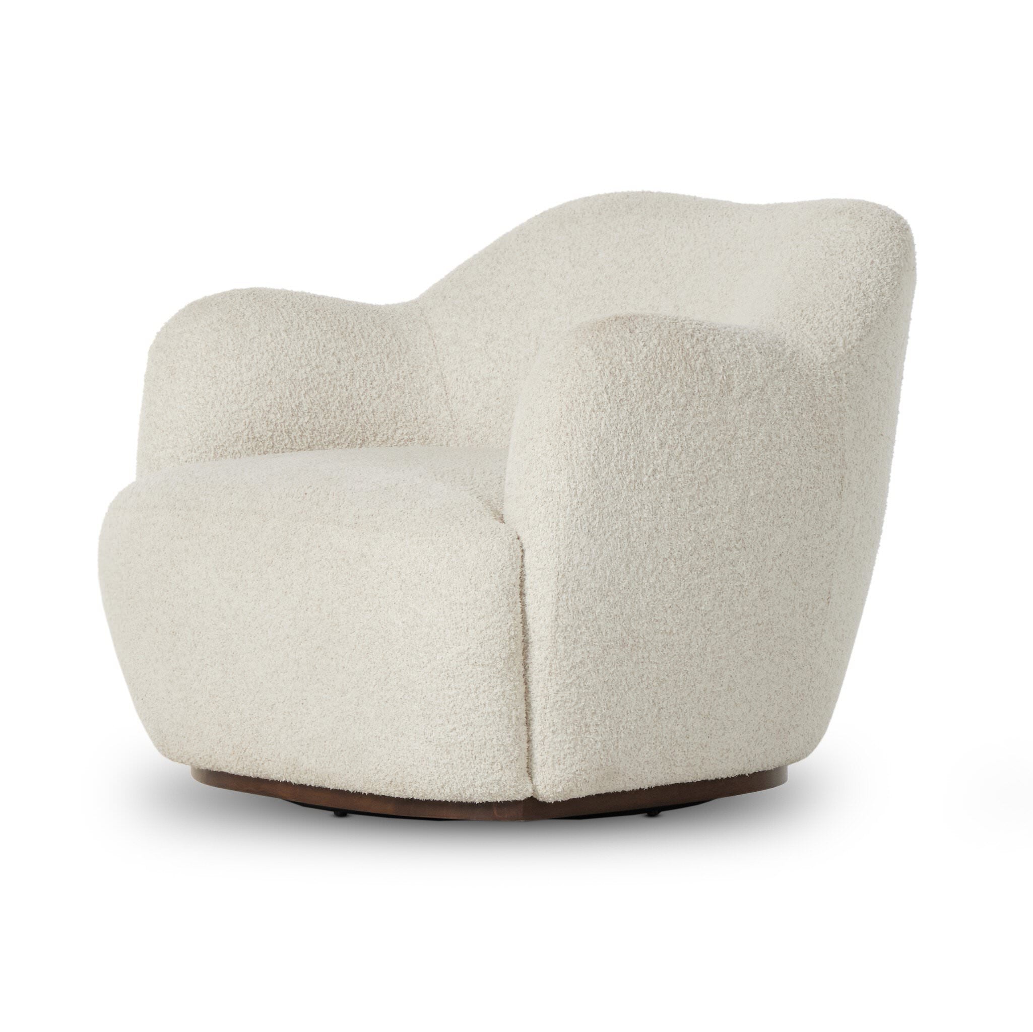 Four Hands Julius Swivel Chair in Sheldon Ivory on a white background at Addison West