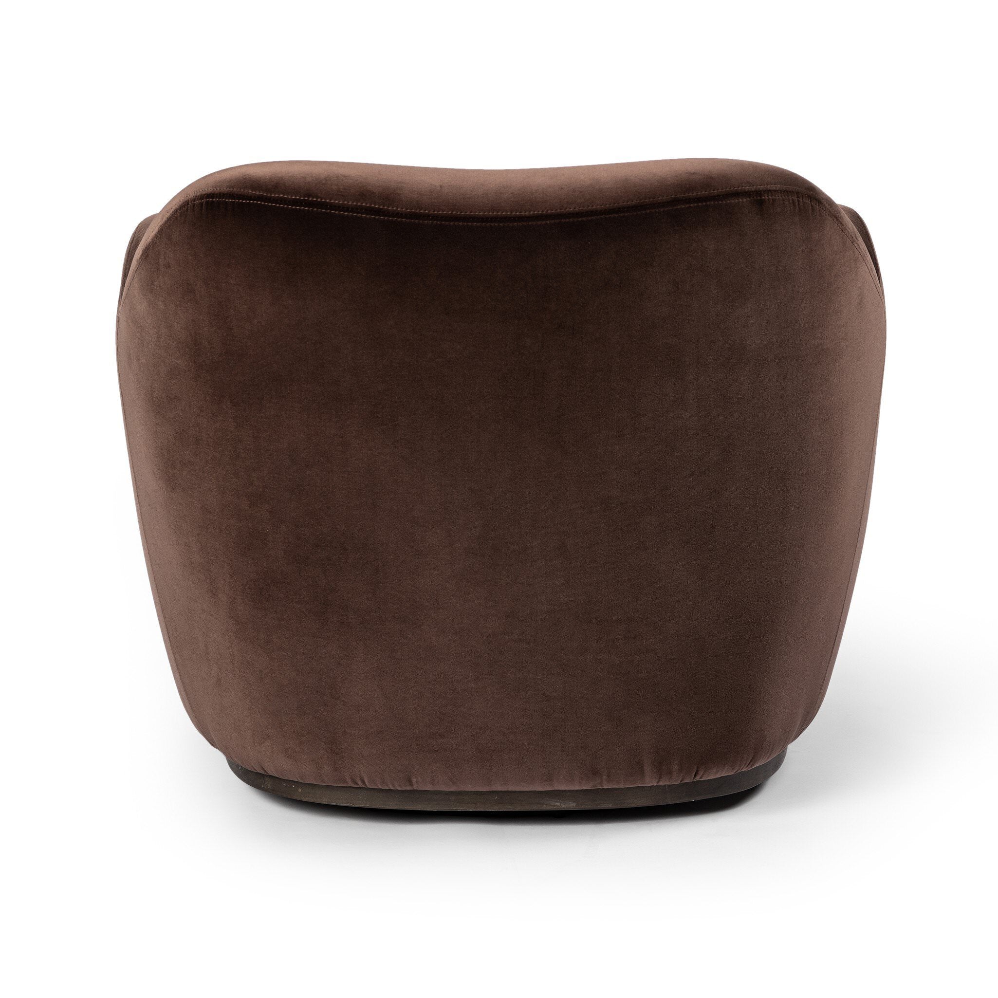 Back of Four Hands Julius Swivel Chair in Surrey Cocoa on a white background at Addison West