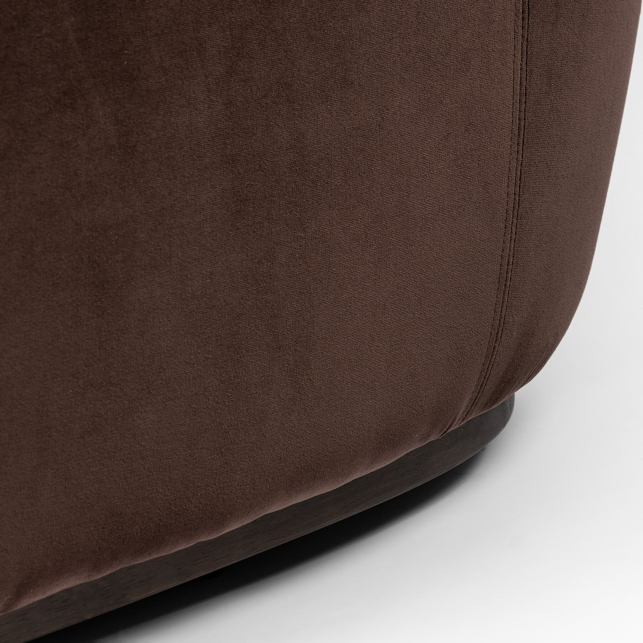 Close up of Four Hands Julius Swivel Chair in Surrey Cocoa on a white background at Addison West
