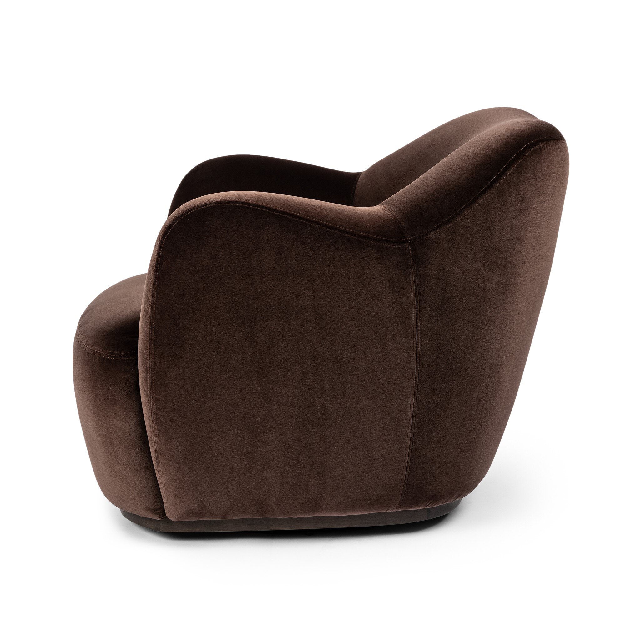 Four Hands Julius Swivel Chair in Surrey Cocoa on a white background at Addison West