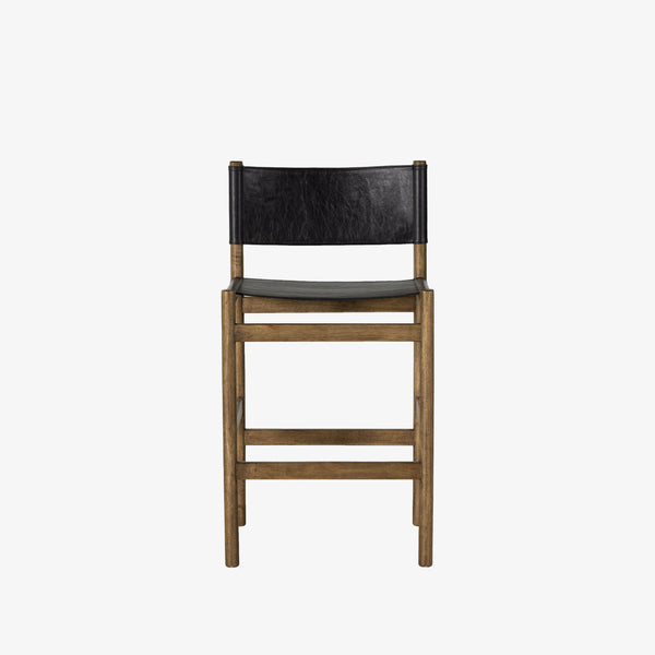 Four Hands Kena Bar Stool In Sonoma Black on a white background