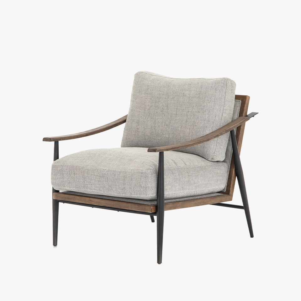 Four Hands Kennedy Chair In Gabardine Grey - Addison West