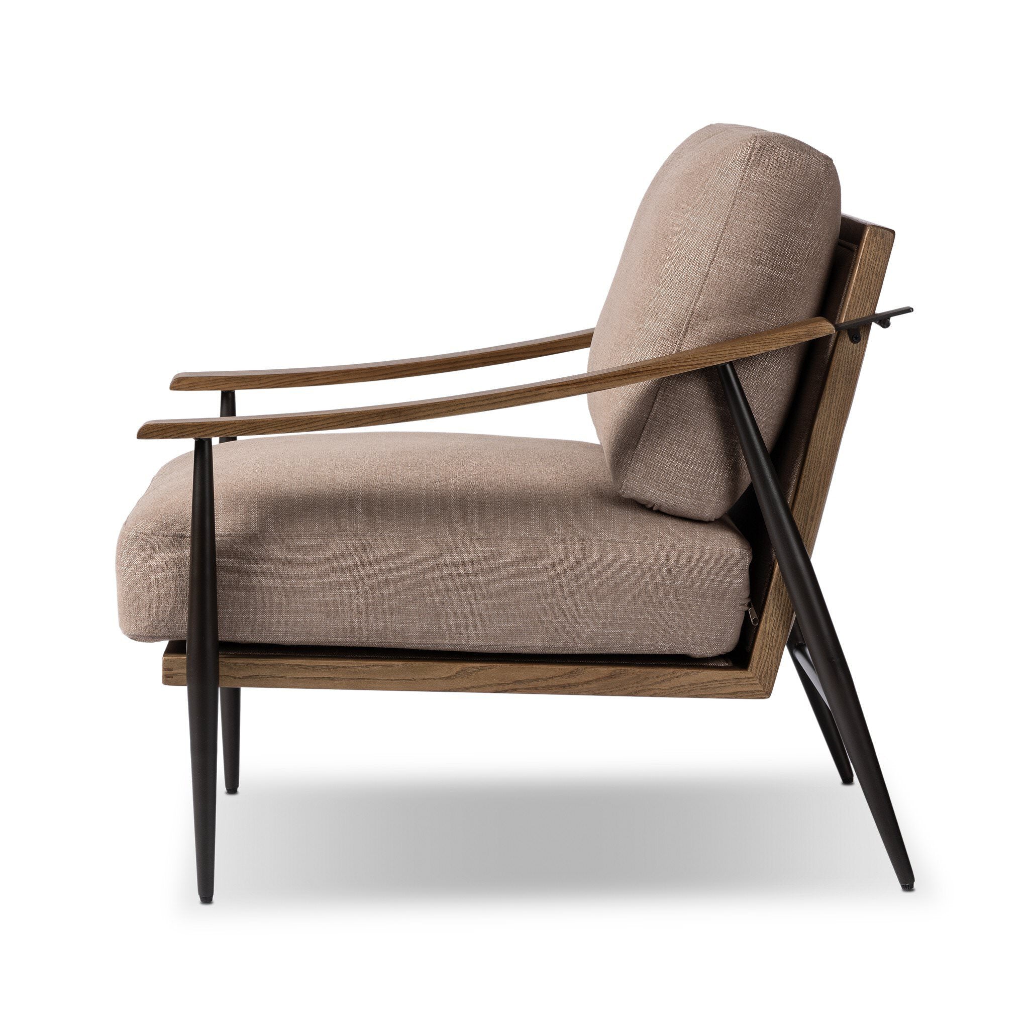 Four Hands Kennedy Chair in Crypton Nomad Taupe on white background at Addison West.