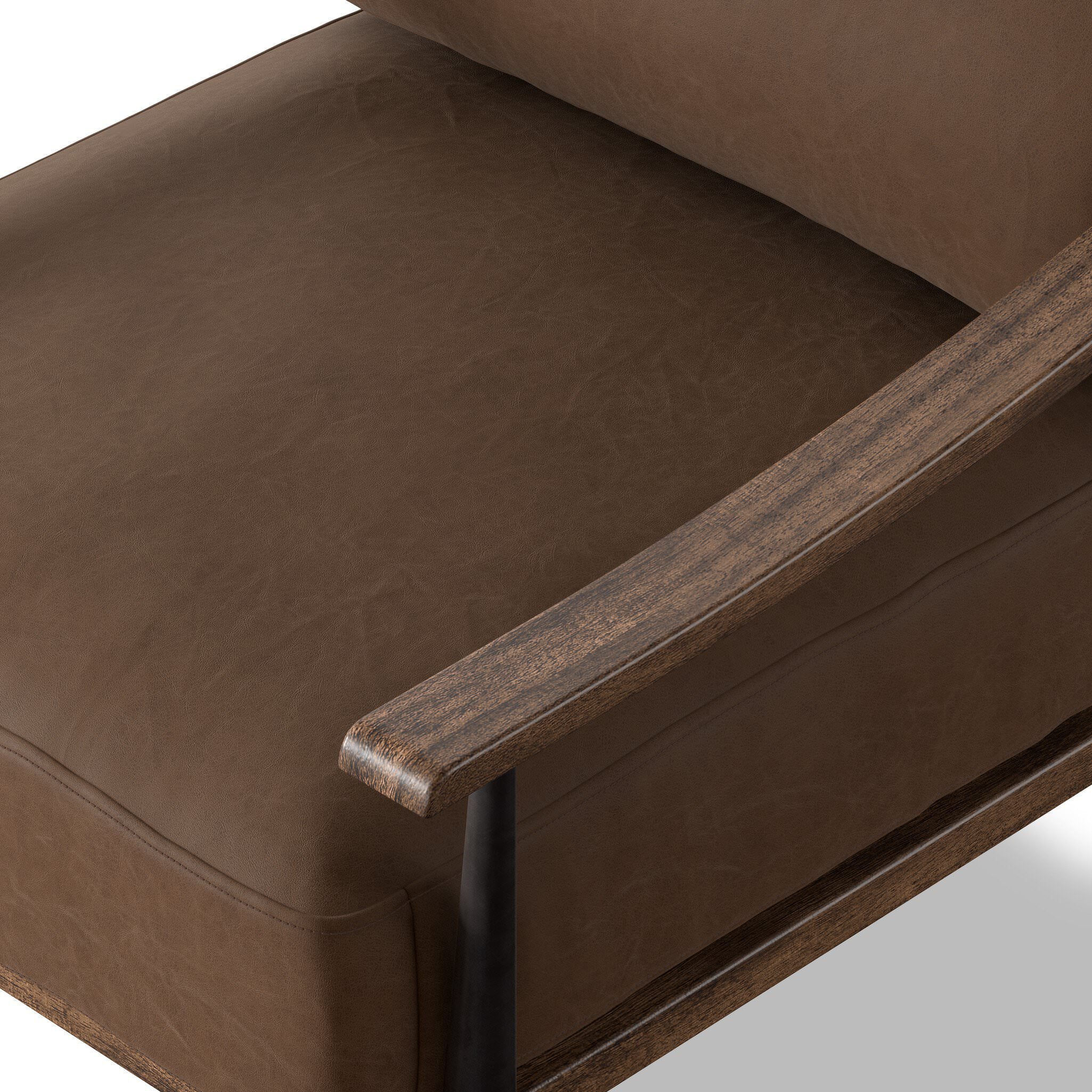 Close up of Four Hands Kennedy Chair in Maestro Cigar on white background at Addison West.