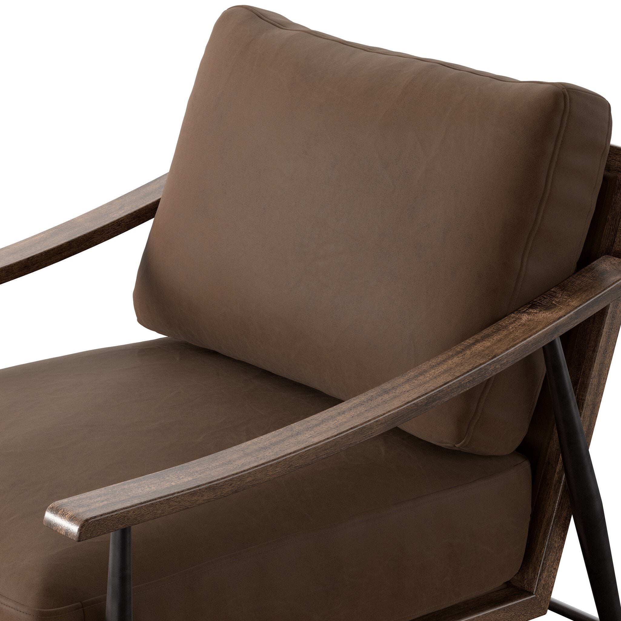 Close up of Four Hands Kennedy Chair in Maestro Cigar on white background at Addison West.