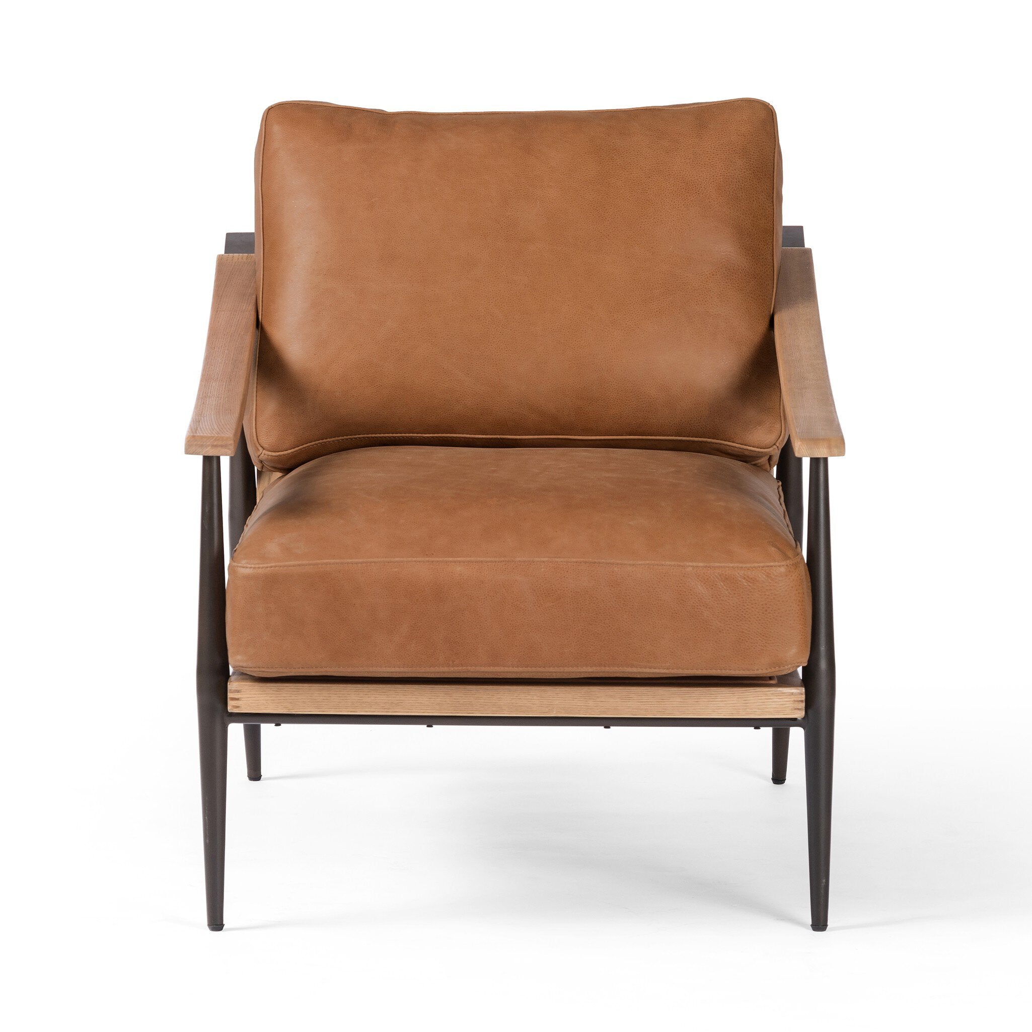 Four Hands Kennedy Chair in Palermo Cognac on white background at Addison West.