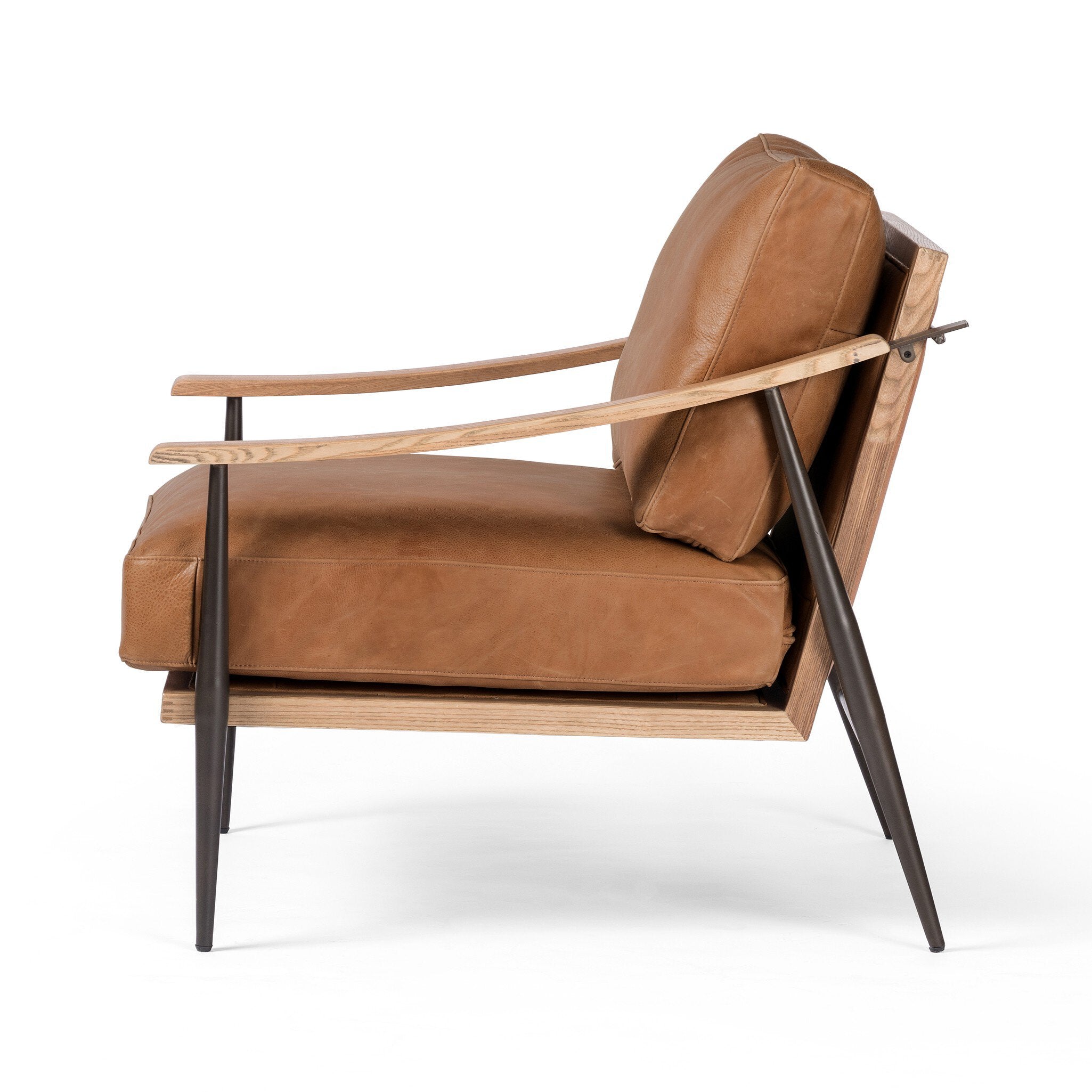 Four Hands Kennedy Chair in Palermo Cognac on white background at Addison West.