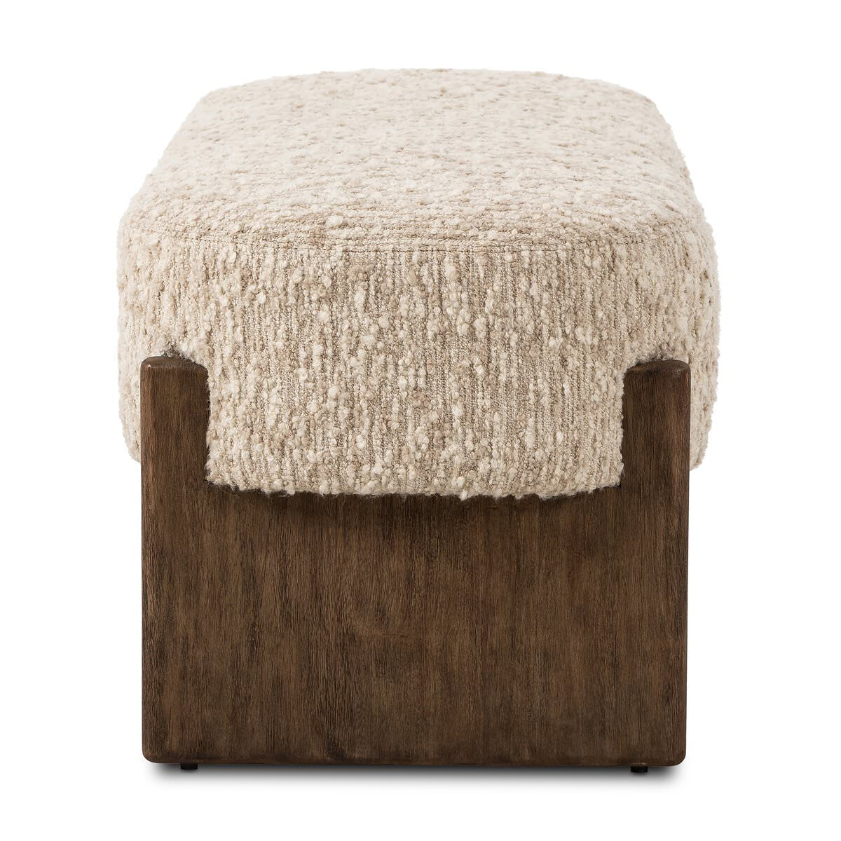 Side of Four Hands Kirby Accent Bench in Solema Cream on a white background at Addison West