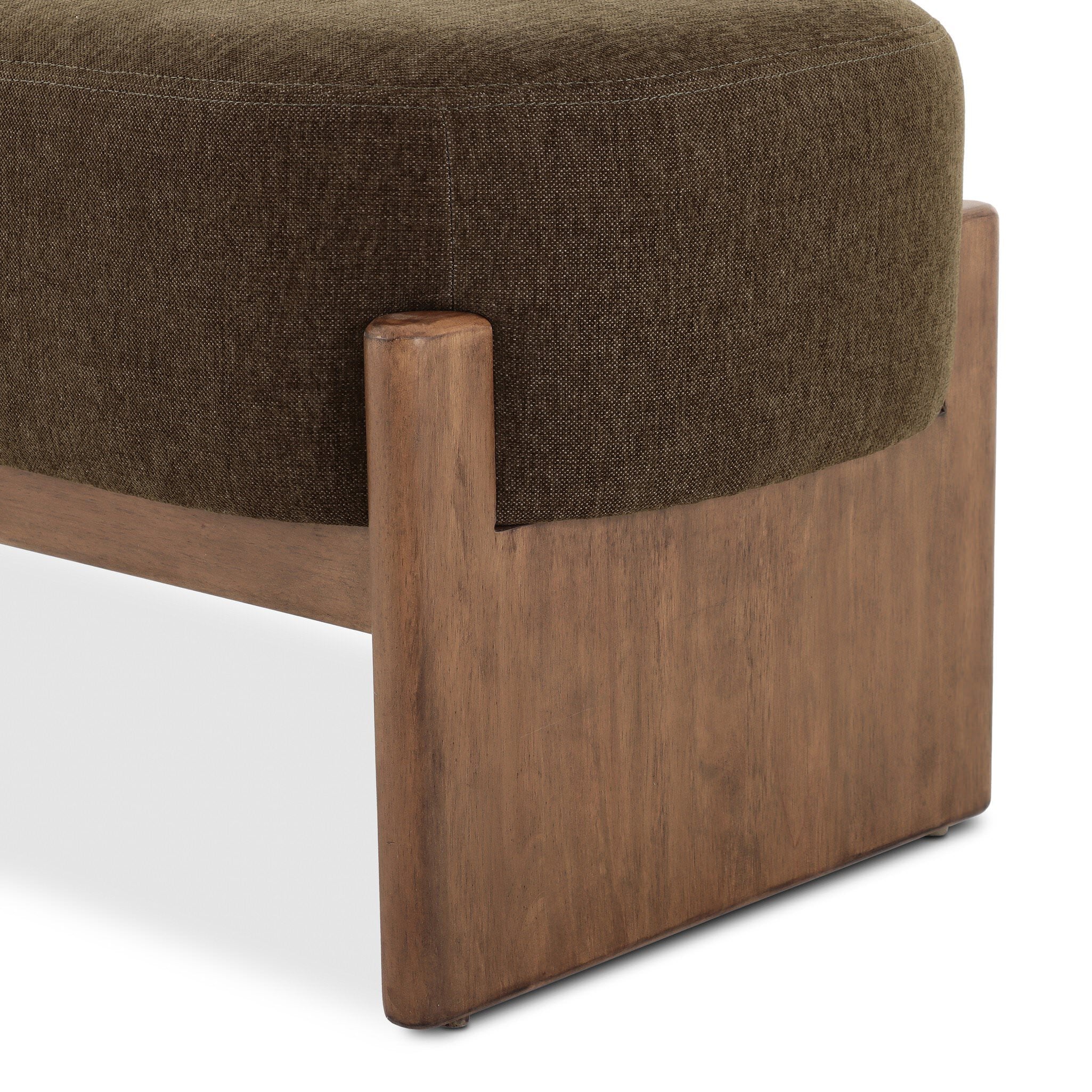 Four Hands Kirby Accent Bench in Sutton Olive - 60" on white background at Addison West.