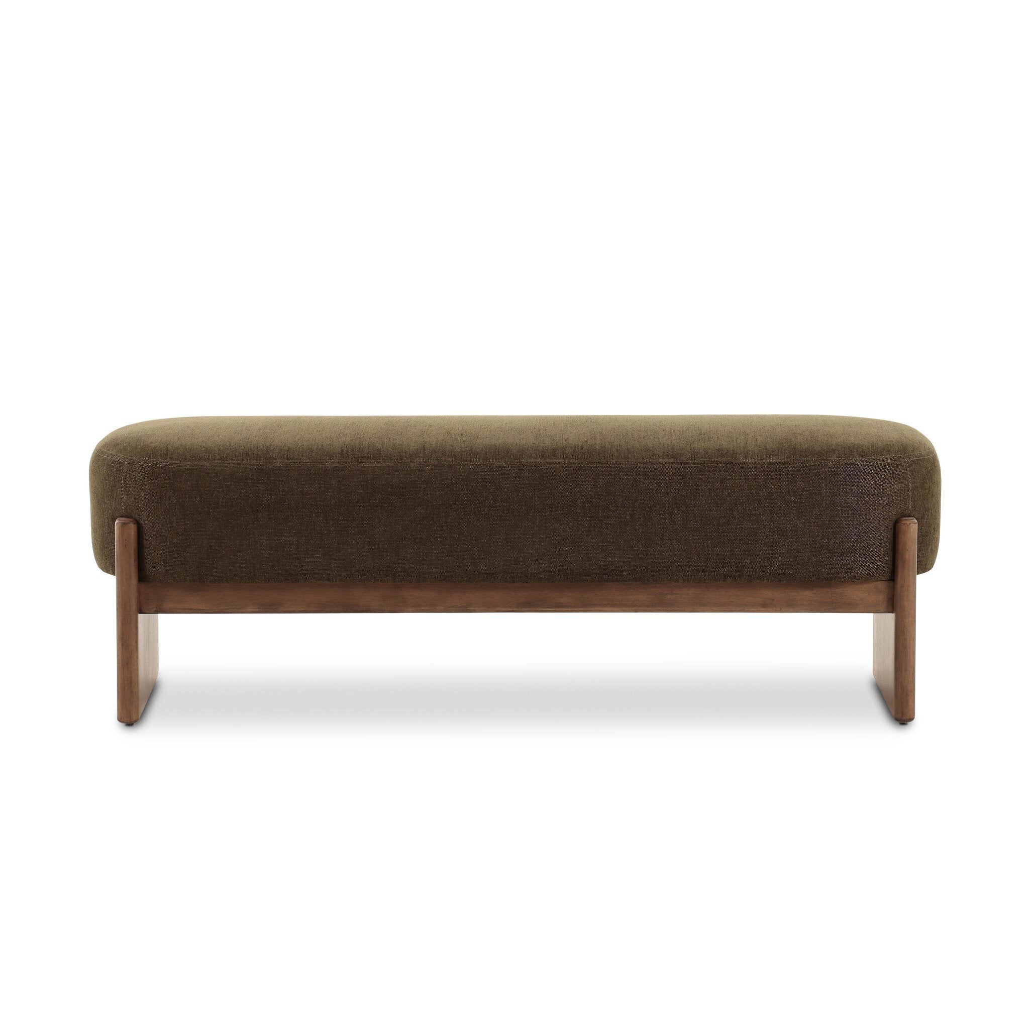 Four Hands Kirby Accent Bench in Sutton Olive - 60" on white background at Addison West.