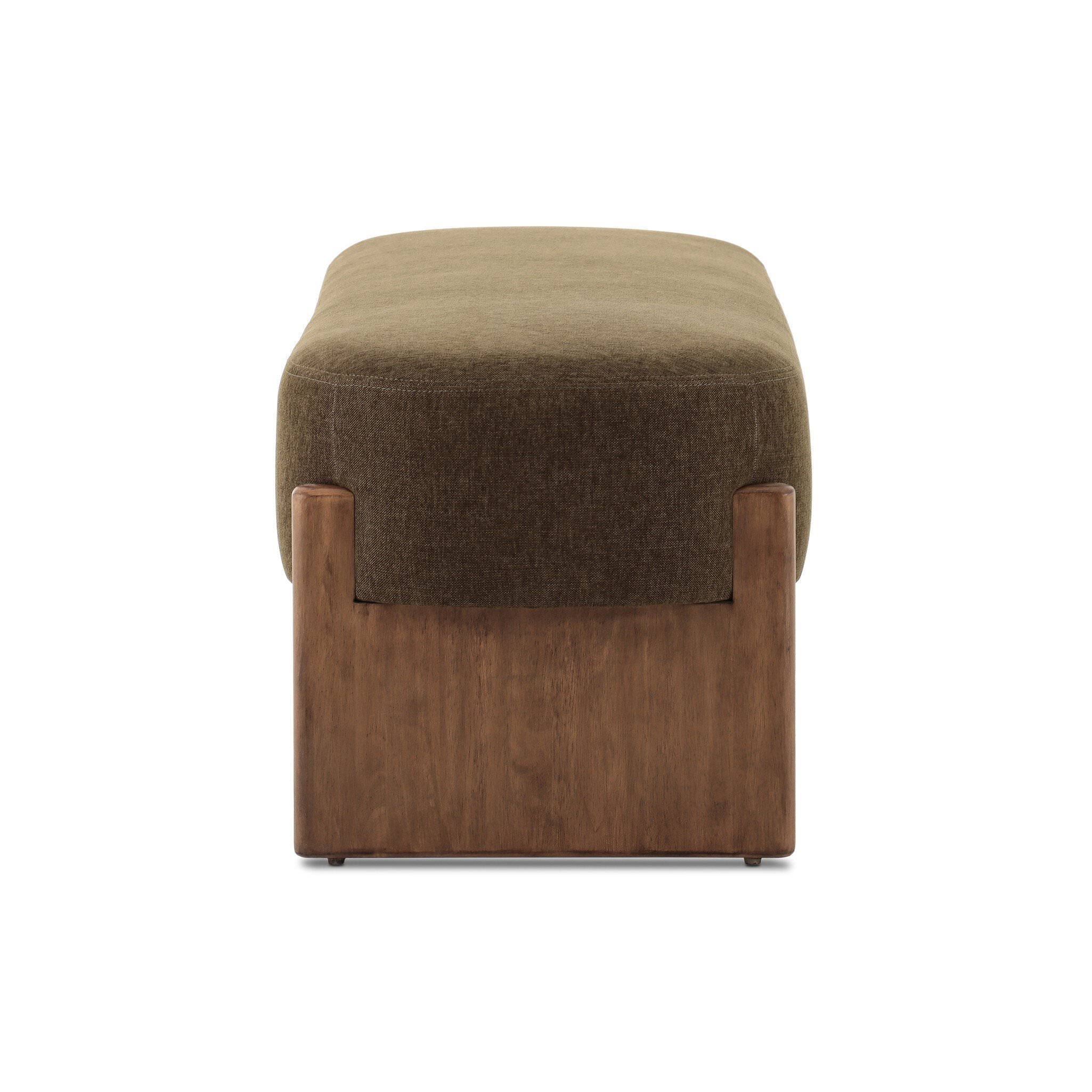 Four Hands Kirby Accent Bench in Sutton Olive - 60" on white background at Addison West.