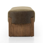 Side of Four Hands Kirby Accent Bench in Sutton Olive on a white background at Addison West