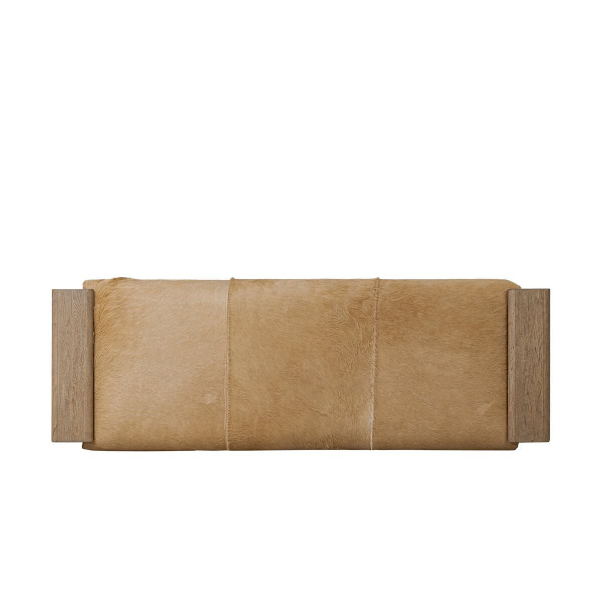 Top of Four Hands Knox Accent Bench in Light Hair on Hide on a white background at Addison West