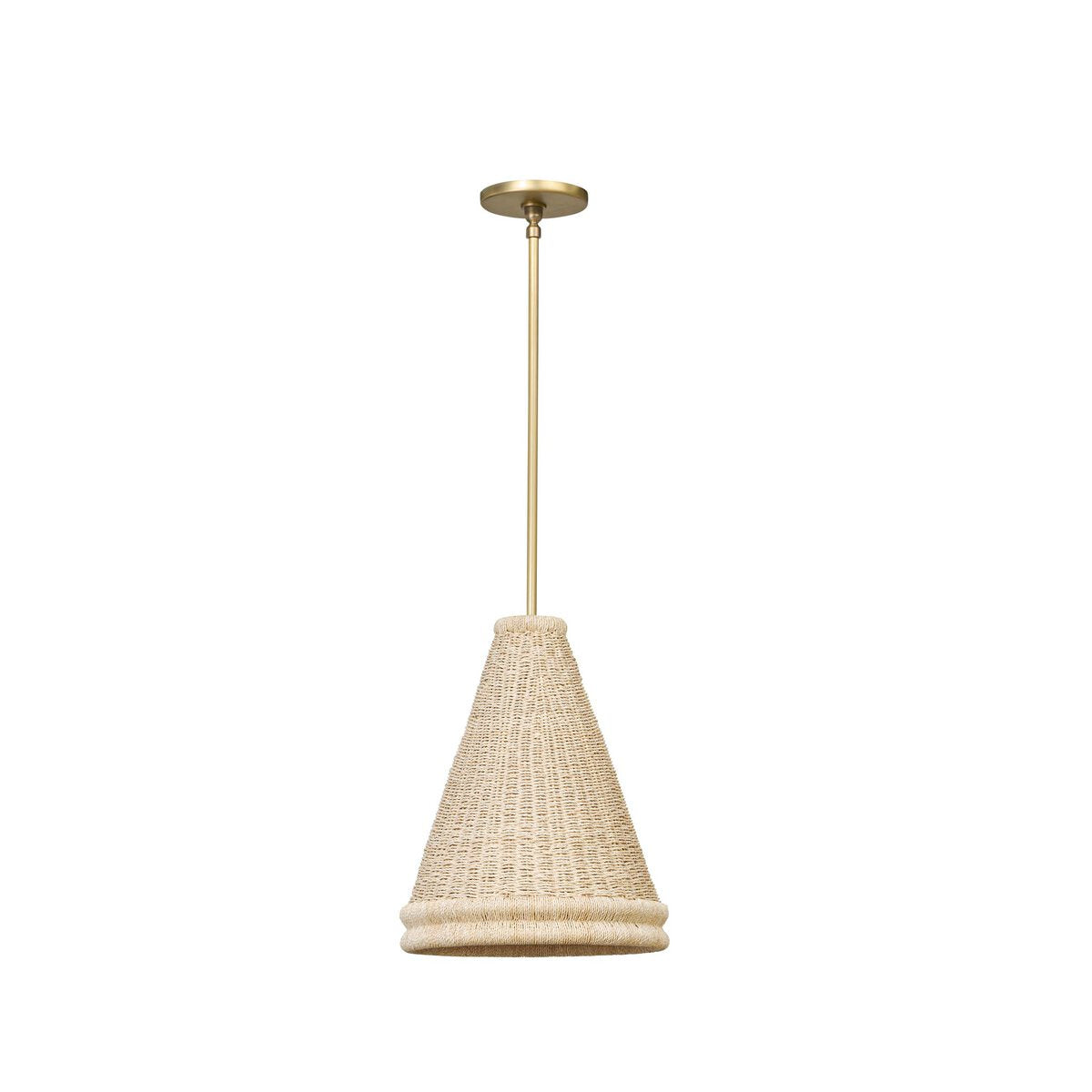 Four Hands Large Riata Pendant in Light Raffia on a white background at Addison West