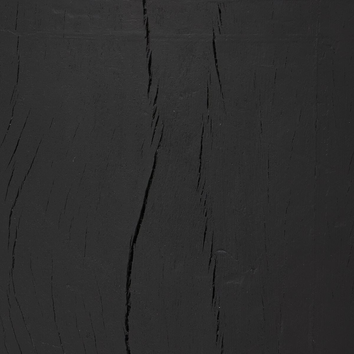 Close up of Four Hands Layo End Table in Black Resinon a white background at Addison West