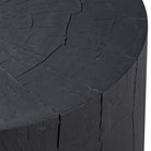 Close up of Four Hands Layo End Table in Black Resinon a white background at Addison West