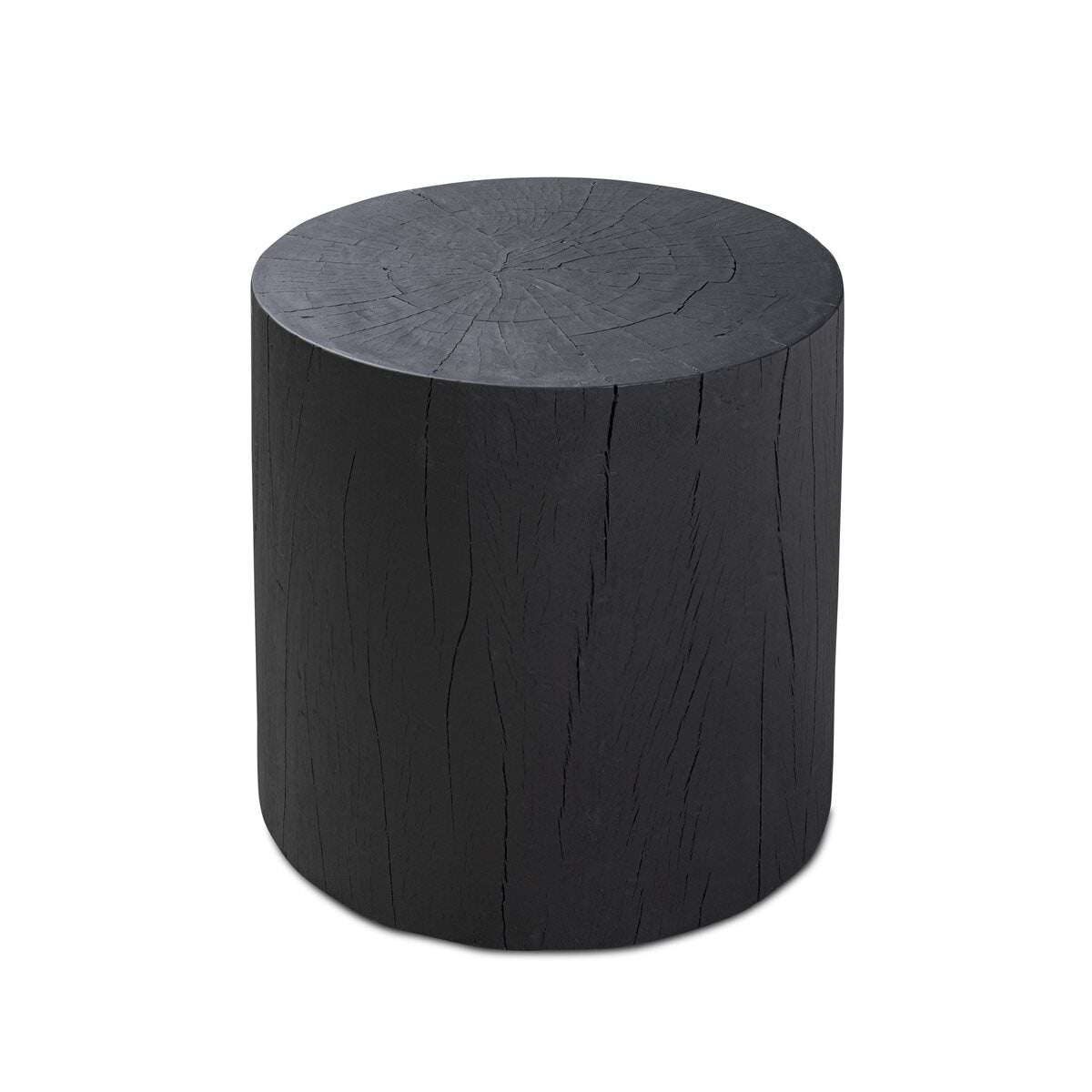 Four Hands Layo End Table in Black Resinon a white background at Addison West