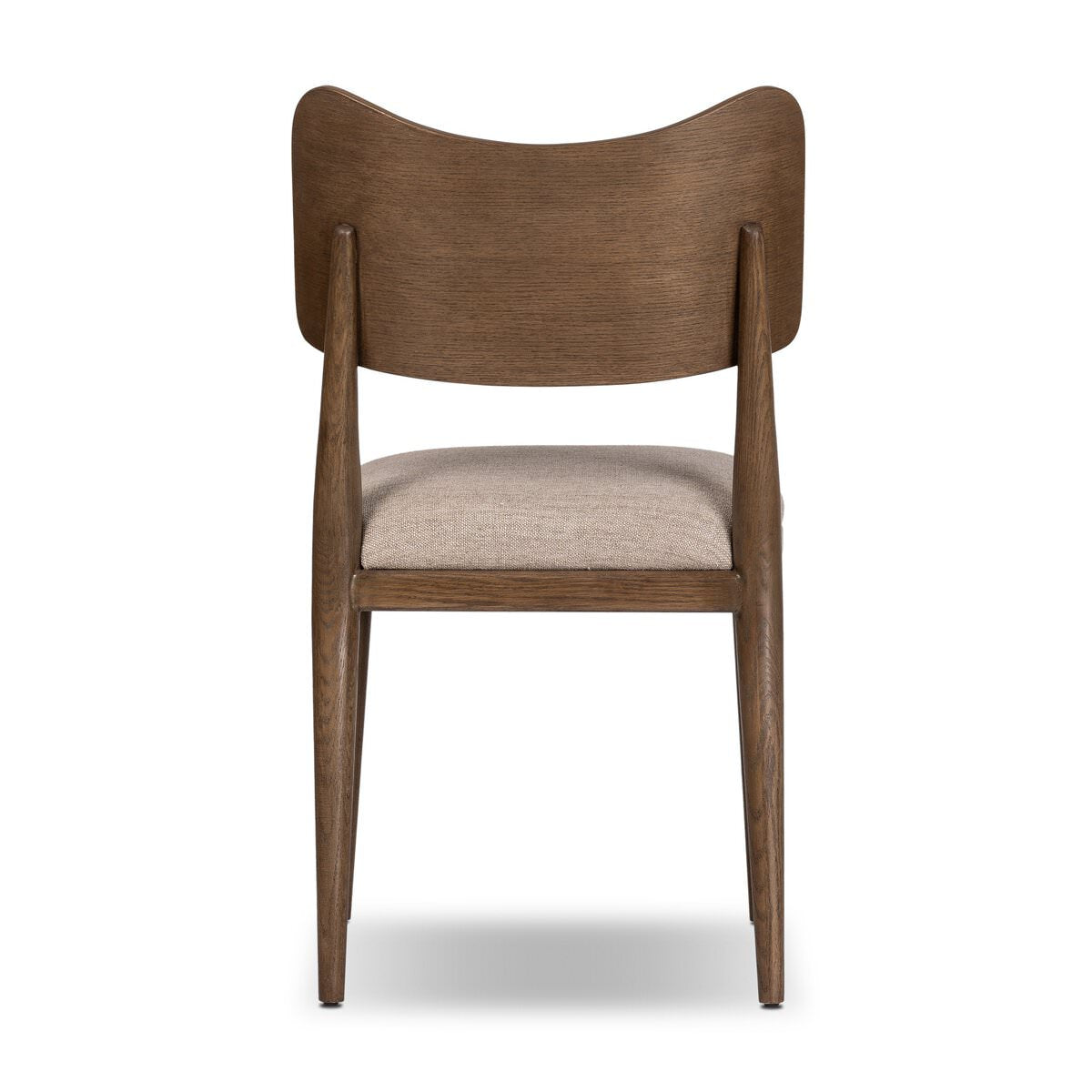 Back of Four Hands Marley Dining Chair in Alcala Wheat on a white background at Addison West