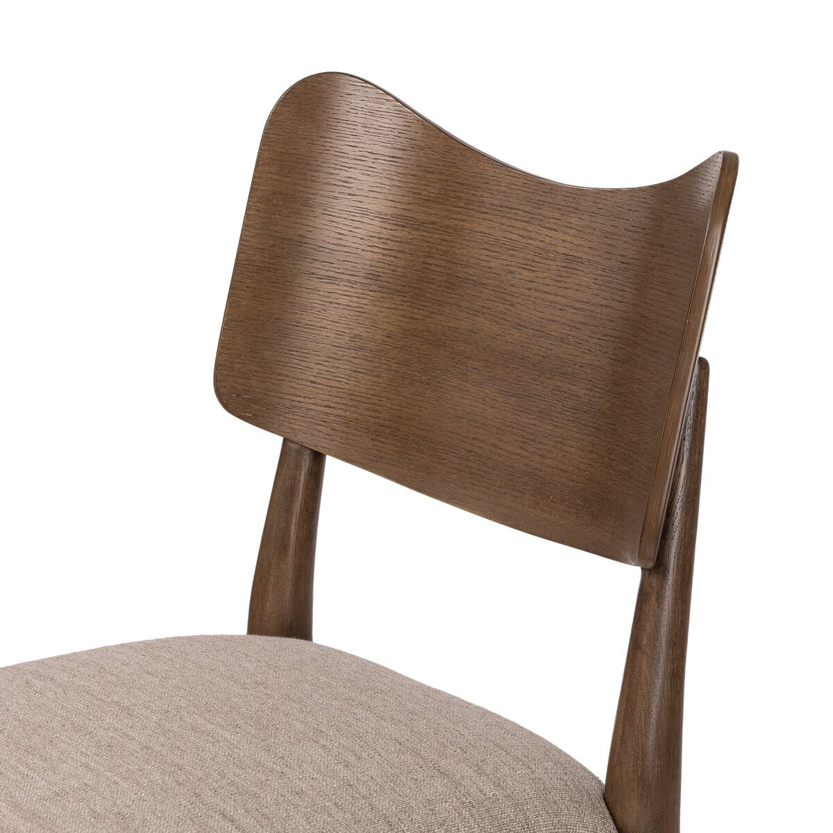 Close up of Four Hands Marley Dining Chair in Alcala Wheat on a white background at Addison West