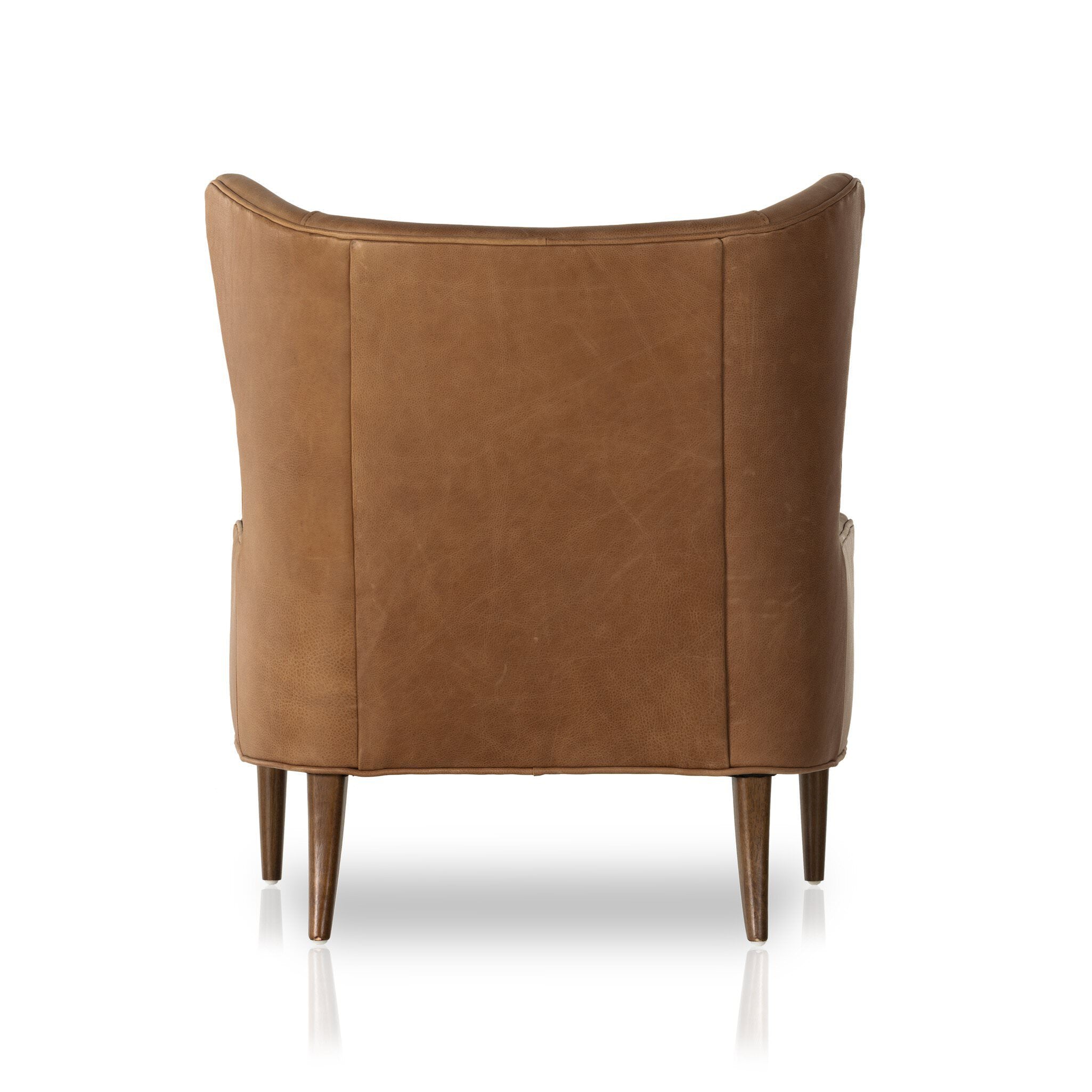 Four Hands Marlow Wing Chair in Palermo Cognac on white background at Addison West.