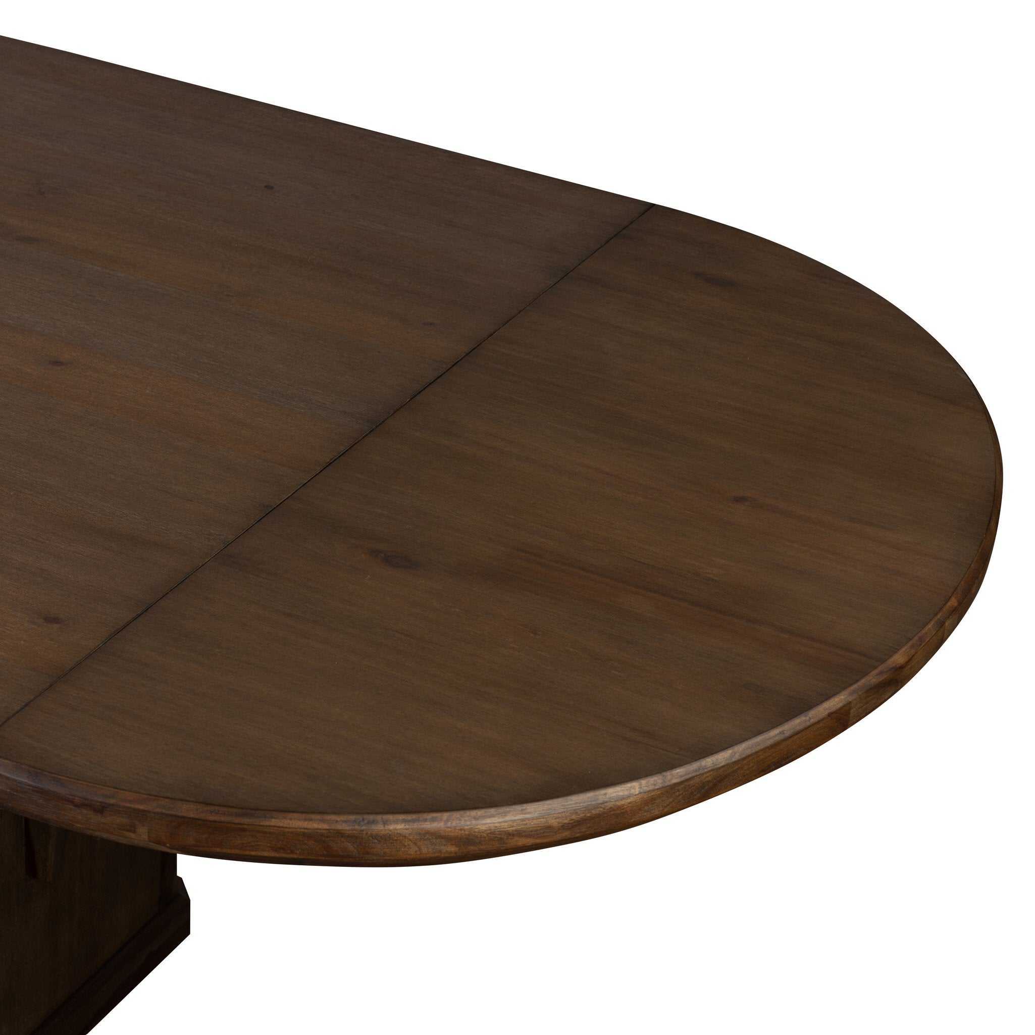 Four Hands Melina Extension Dining Table in Weathered Acacia Veneer on white background at Addison West.