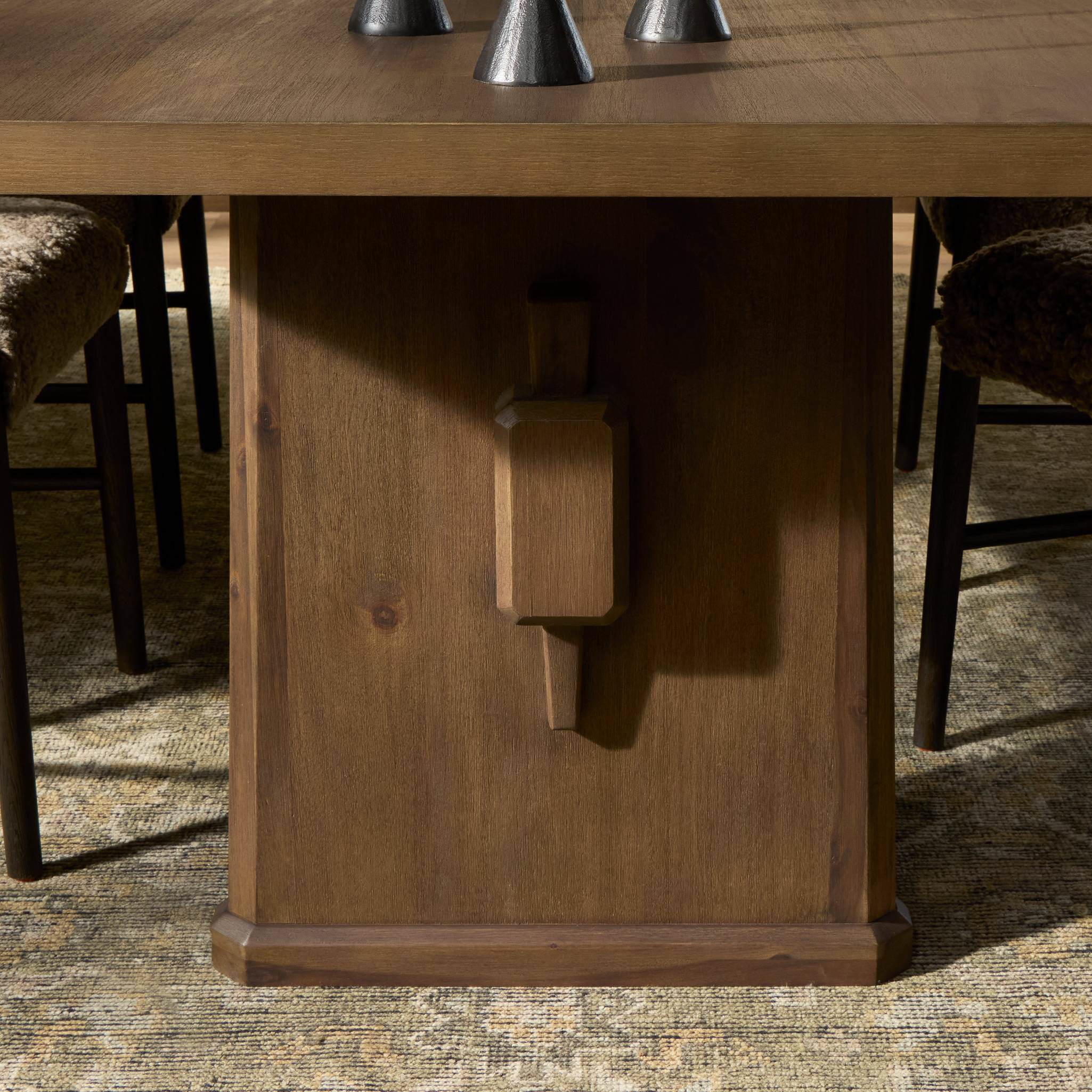 Four Hands Melina Extension Dining Table in Weathered Acacia Veneer in dining room at Addison West.