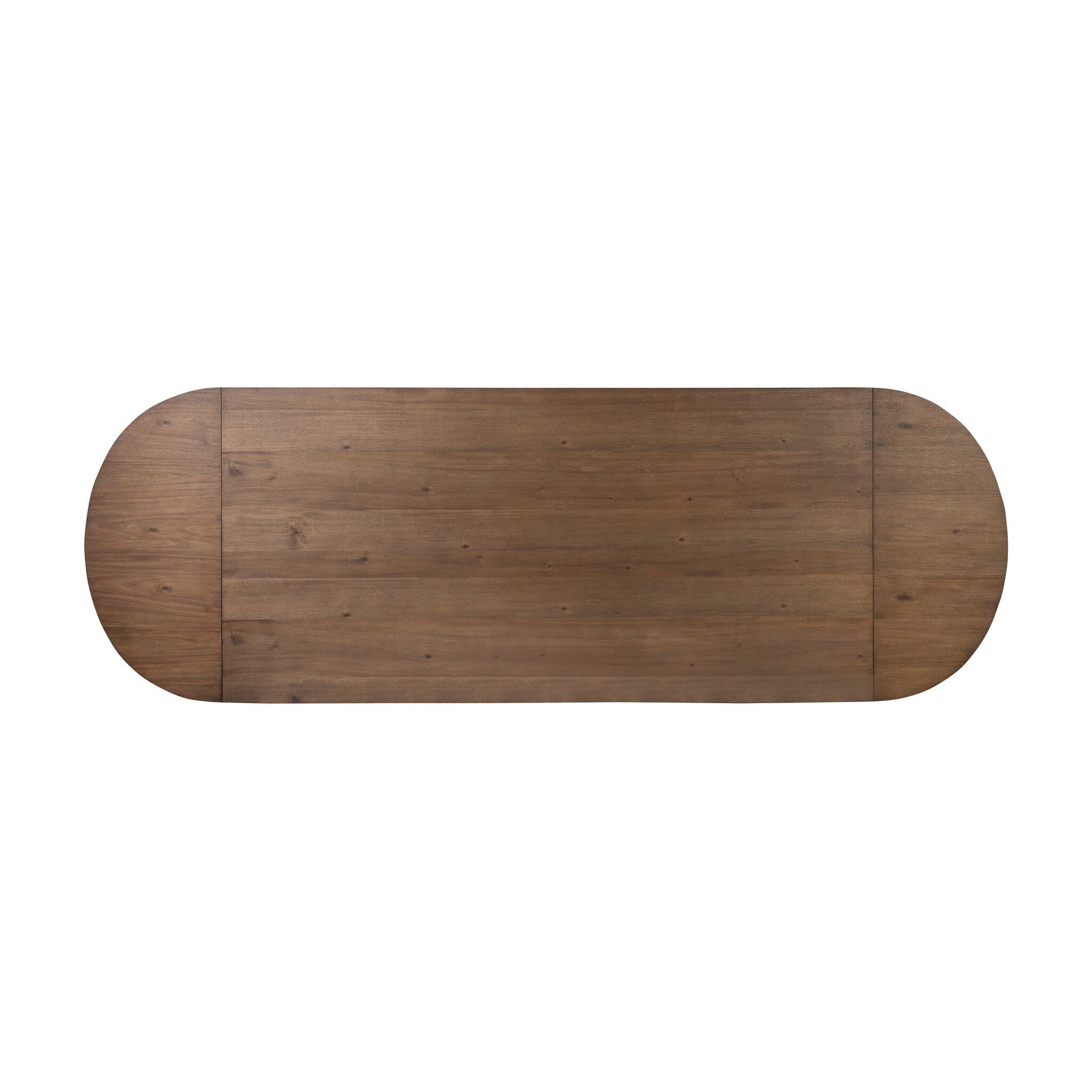 Four Hands Melina Extension Dining Table in Weathered Acacia Veneer on white background at Addison West.