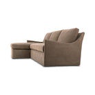 Four Hands Monette 2-Piece Sectional Left Chaise in Broadway Coffee on a white background at Addison West