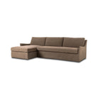 Four Hands Monette 2-Piece Sectional Left Chaise in Broadway Coffee on a white background at Addison West