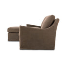 Side of Four Hands Monette 2-Piece Sectional Left Chaise in Broadway Coffee on a white background at Addison West