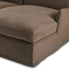 Close up of Four Hands Monette 2-Piece Sectional Right Chaise in Broadway Coffee on a white background at Addison West