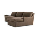 Four Hands Monette 2-Piece Sectional Right Chaise in Broadway Coffee on a white background at Addison West