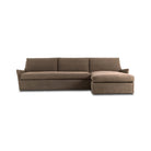Four Hands Monette 2-Piece Sectional Right Chaise in Broadway Coffee on a white background at Addison West