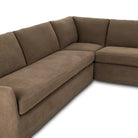Close up of Four Hands Monette 3Pc Sectional in Broadway Coffee on a white background at Addison West
