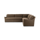 Four Hands Monette 3Pc Sectional in Broadway Coffee on a white background at Addison West