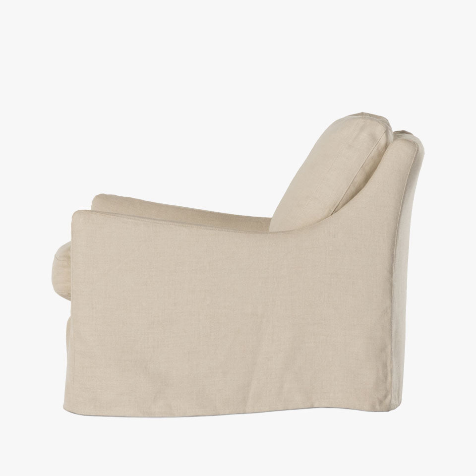Four Hands Monette Slipcover Swivel Chair In Brussels Natural - Addison West