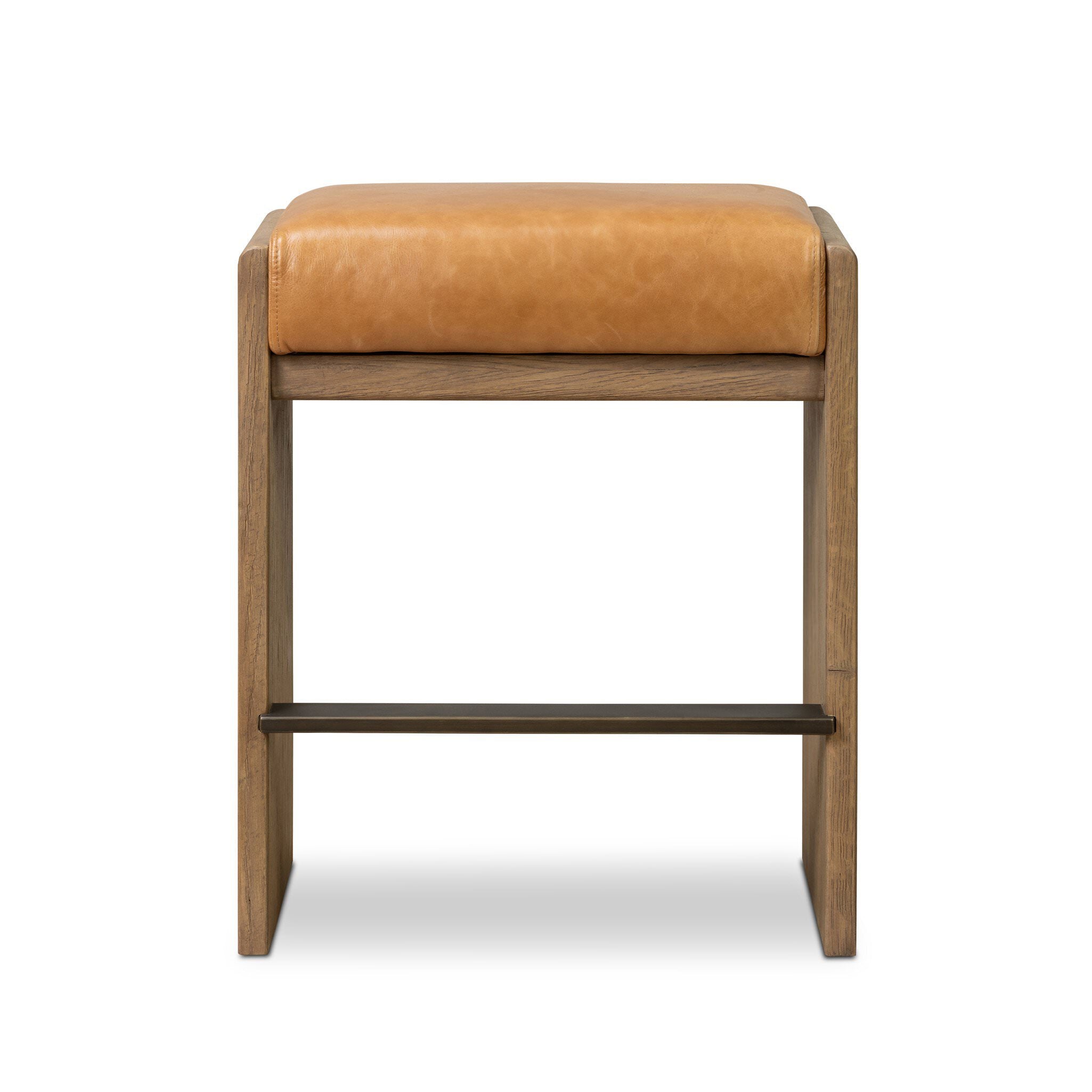 Four Hands Nash Counter Stool in Sonoma Butterscotch on white background at Addison West.