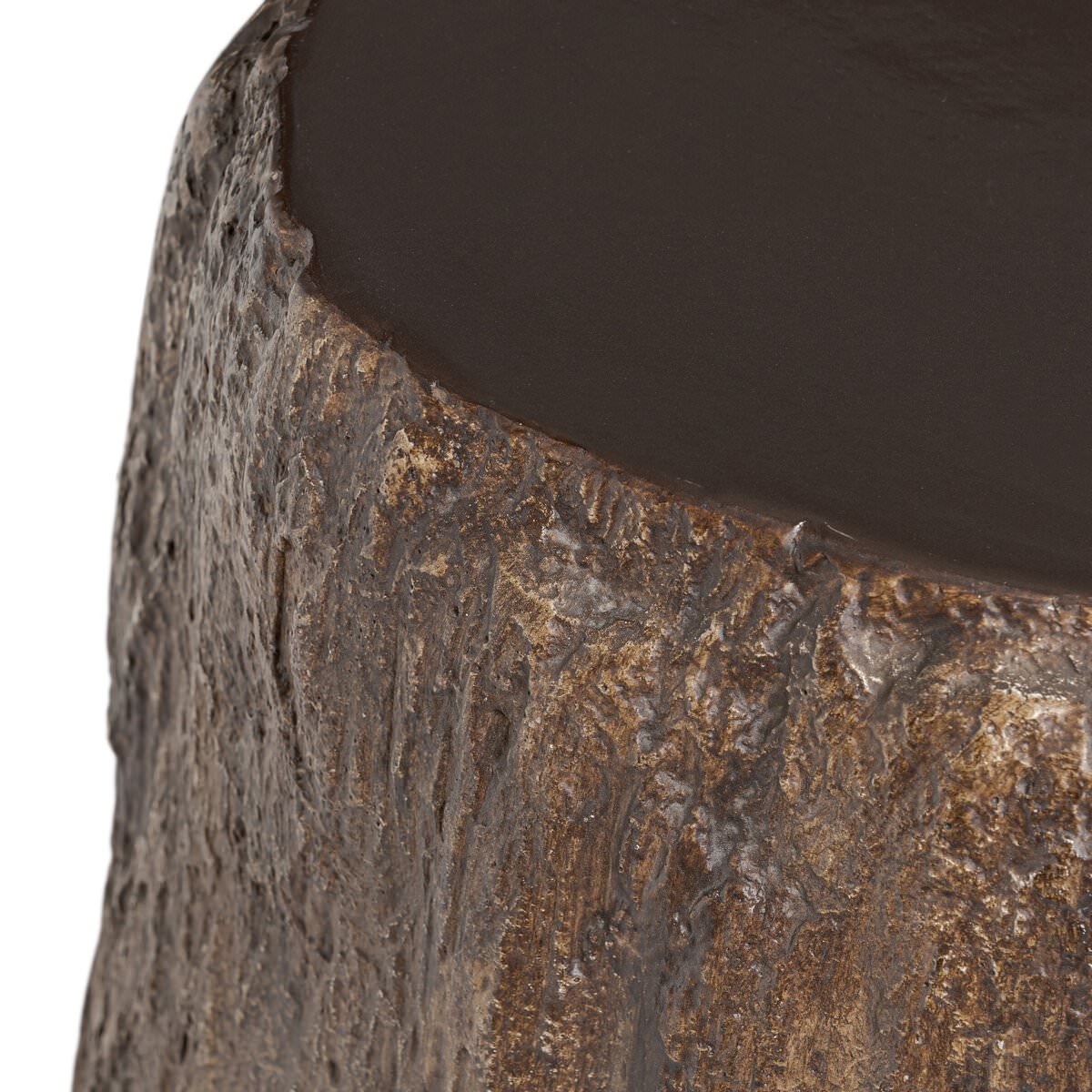 Close up of Four Hands Nemo End Table in Smooth Sandy Concrete on a white background at Addison West