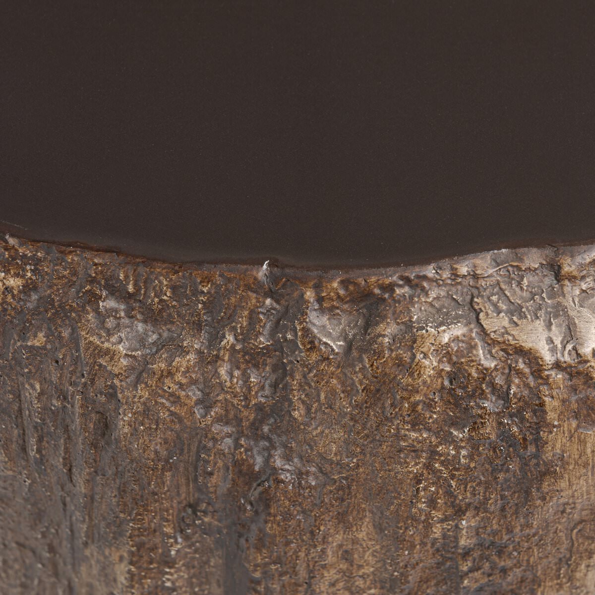 Close up of Four Hands Nemo End Table in Smooth Sandy Concrete on a white background at Addison West