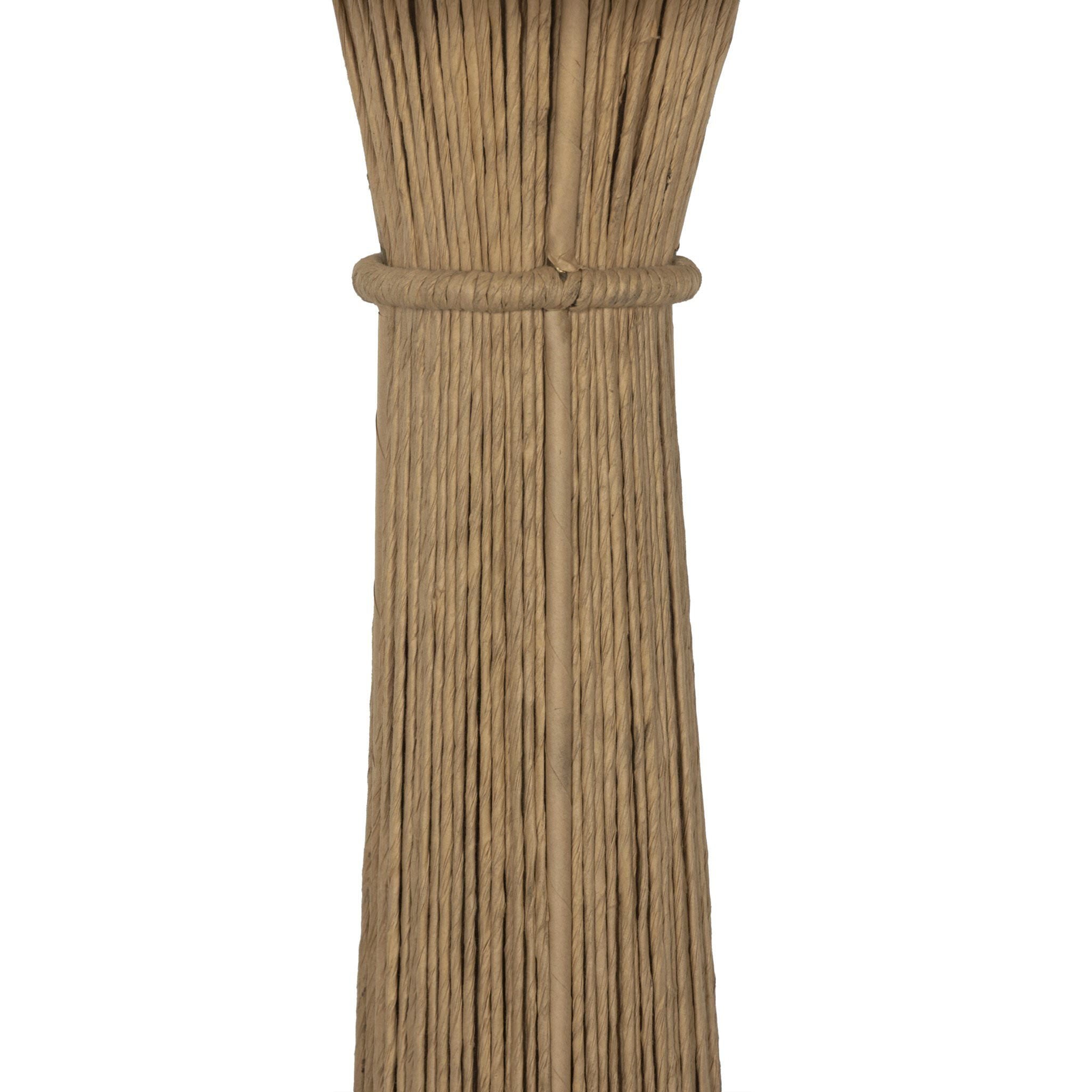 Close up of Four Hands Nessa Floor Lamp in Cream Slub Linen on a white background at Addison West