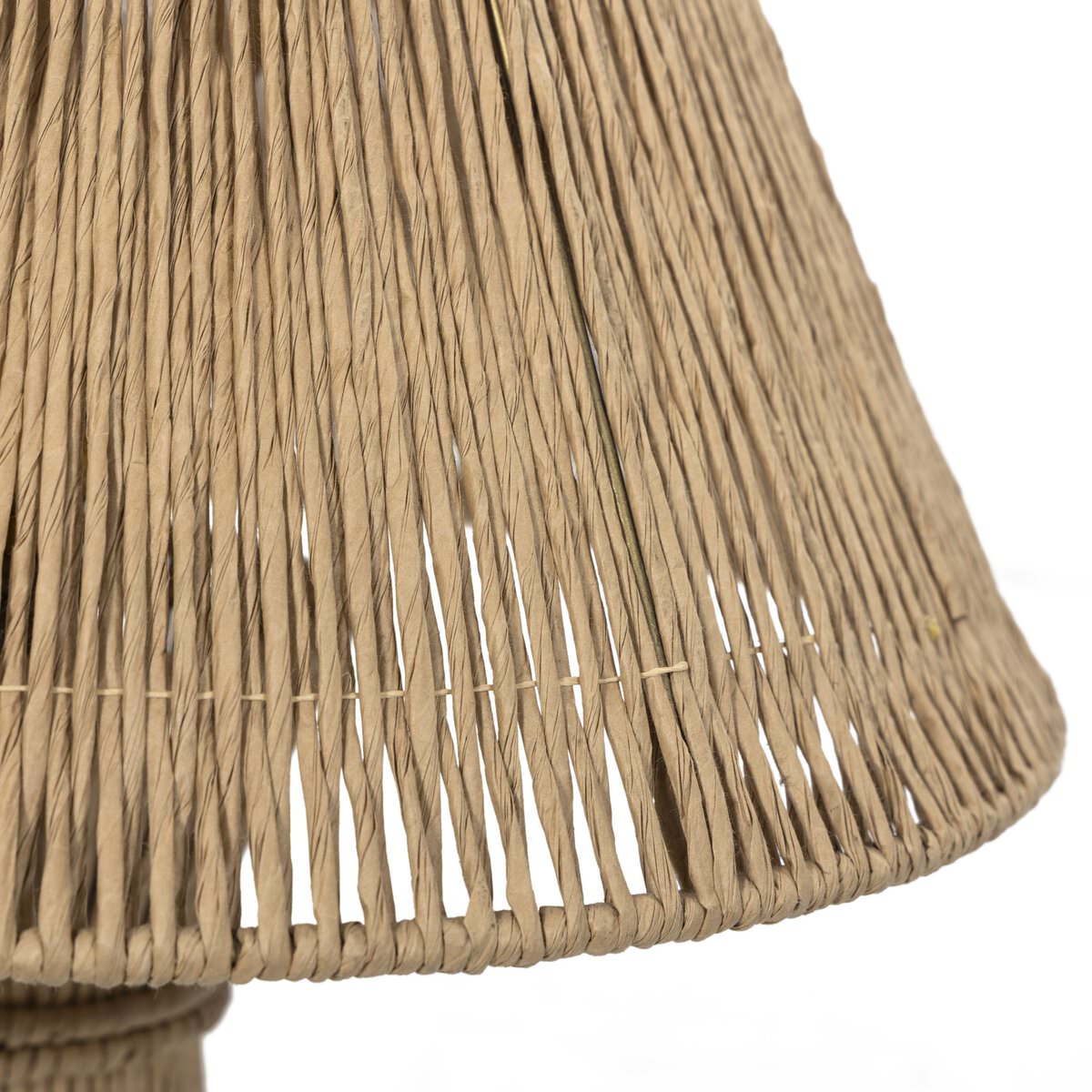 Close up of Four Hands Nessa Table Lamp in Antique Brass Iron on a white background at Addison West