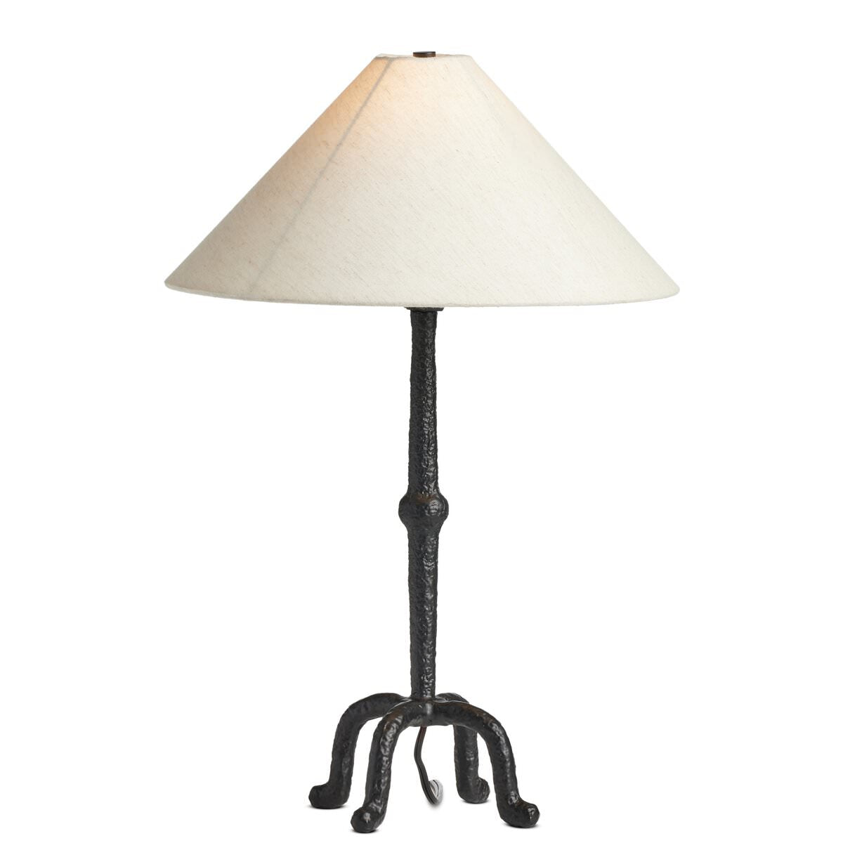 Four Hands Neville Table Lamp in Matte Black Cast Aluminum on a white background at Addison West