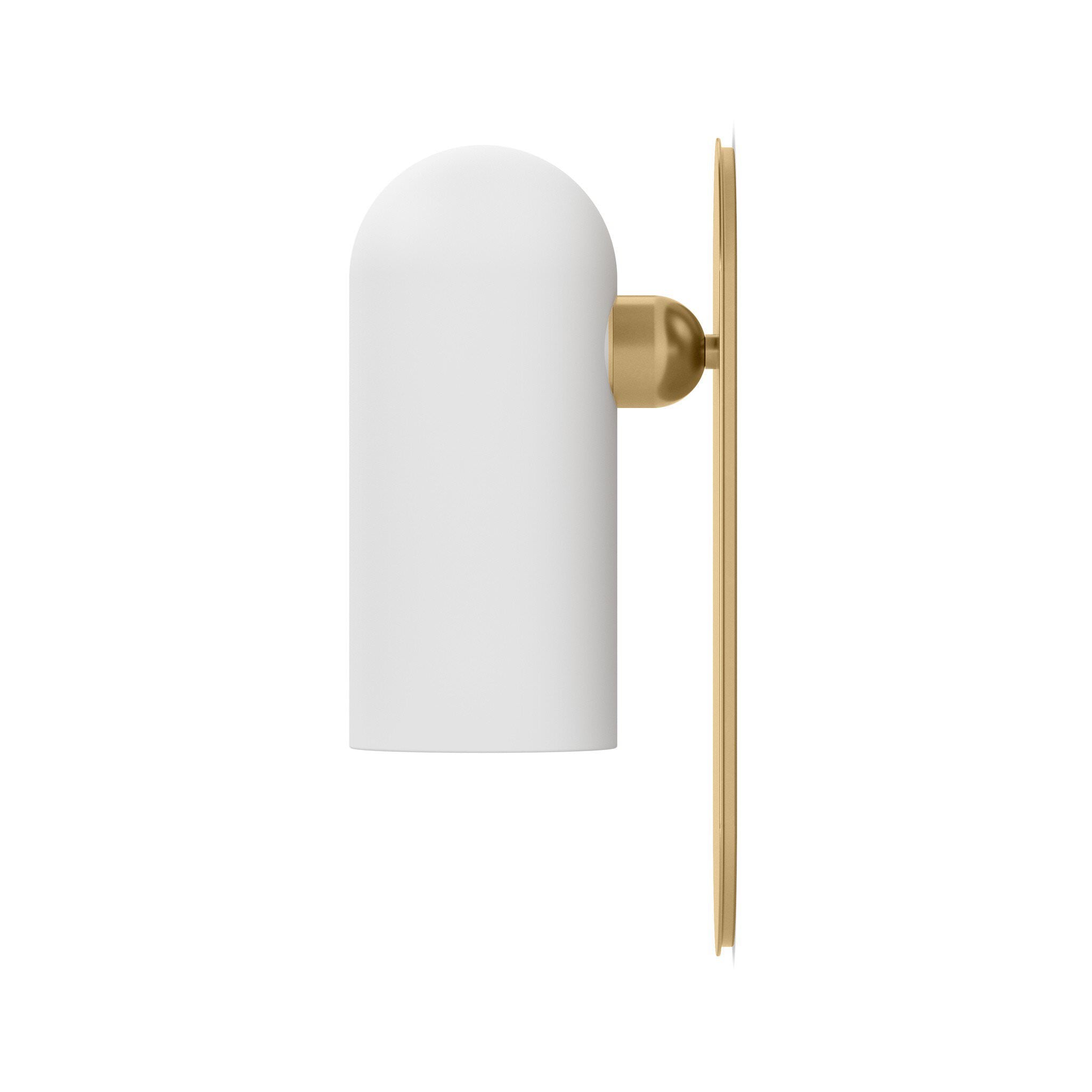 Four Hands Odyssey Sconce in Burnished Brass with Opal Matte Glass on white background at Addison West.