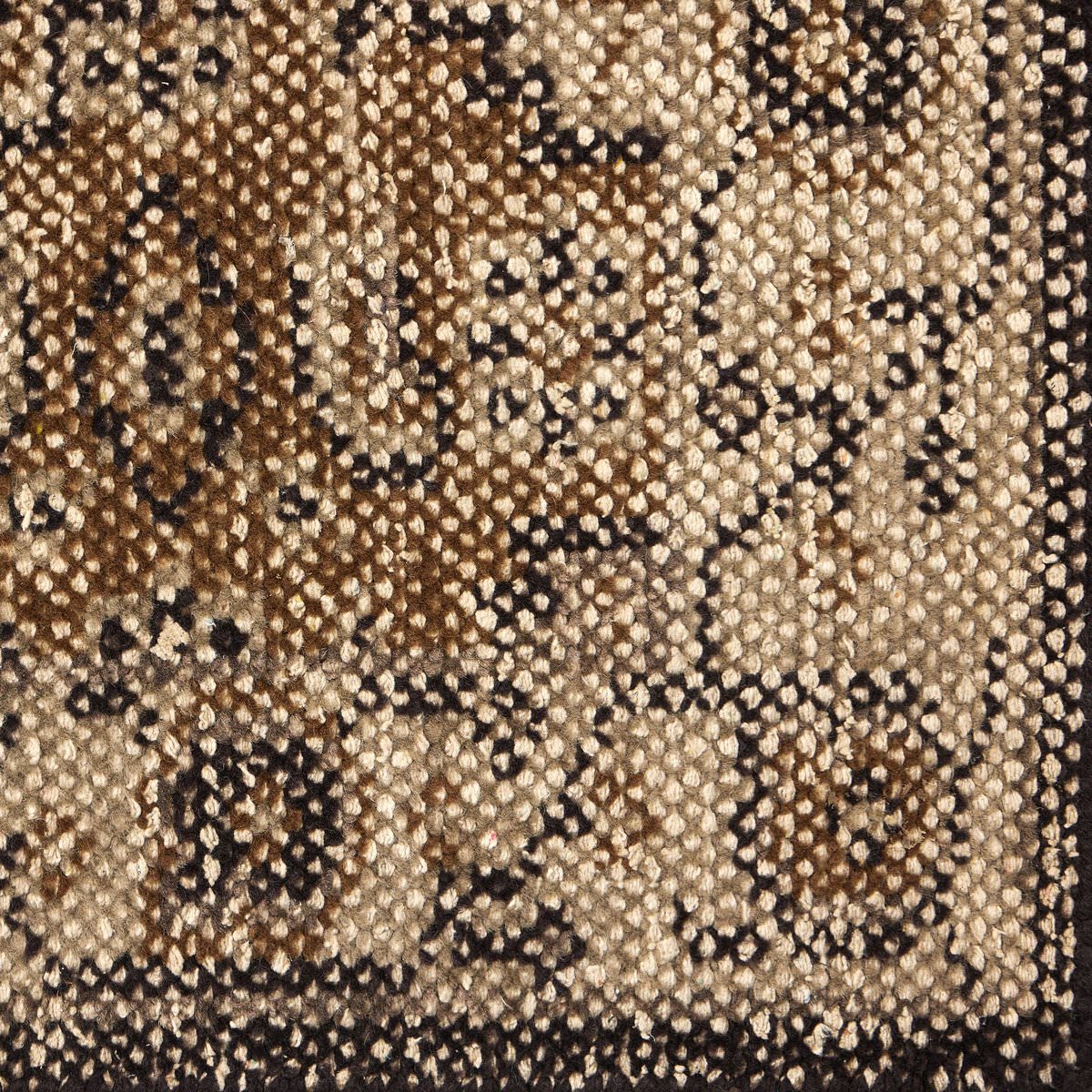 Close up of Four Hands Prato Hand Knotted Rug in Prato Espresso, 3'x9' at Addison West