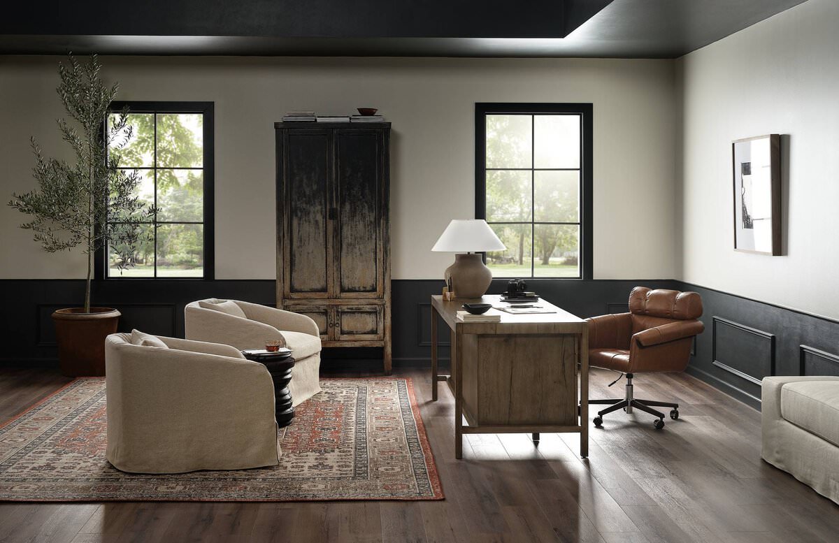 Four Hands Prato Hand Knotted Rug in Prato, 8'x10' in a living room at Addison West