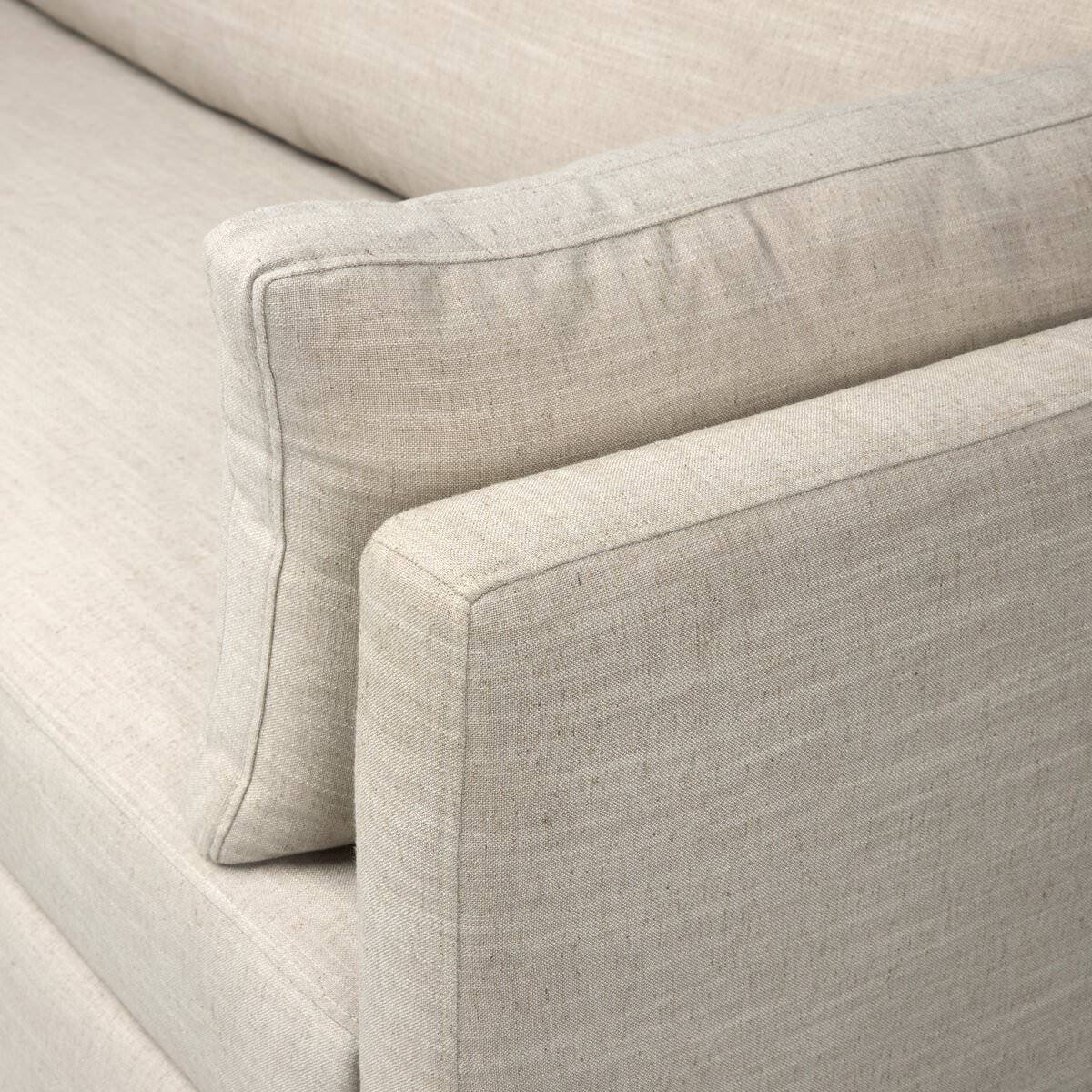 Close up of Four Hands Queen Lincoln Sleeper Sofa in Savoy Parchment on a white background at Addison West