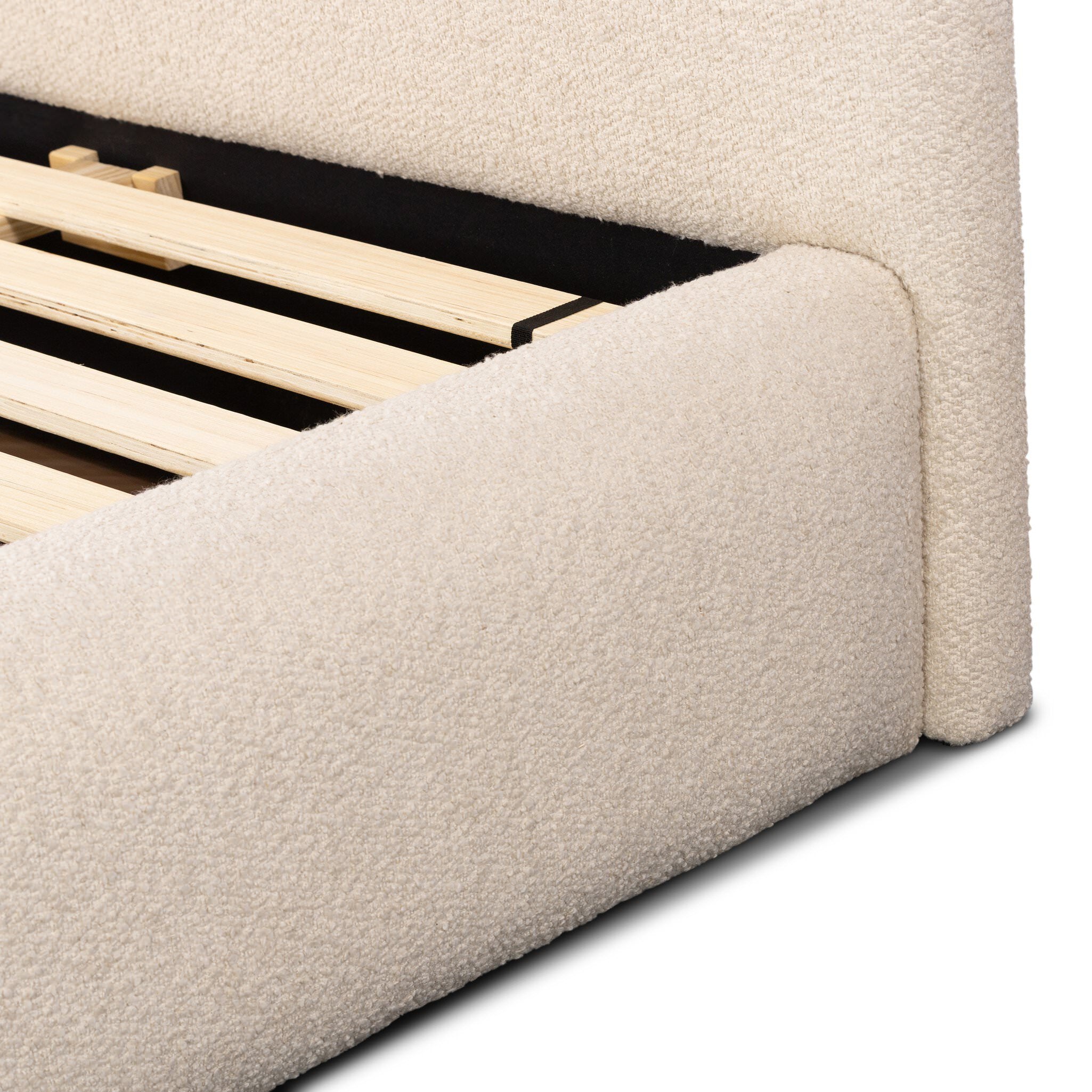 Four Hands Quincy Bed in Lisbon Cream, Queen on white background at Addison West.
