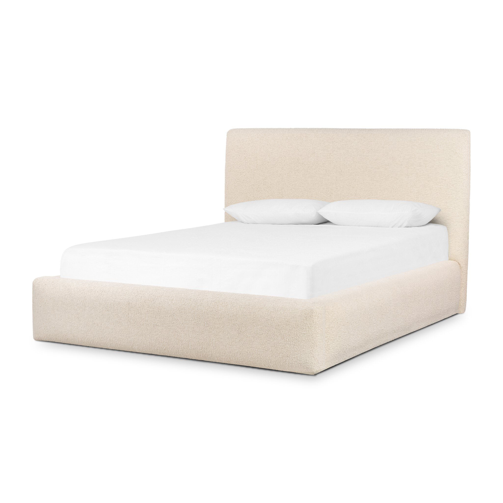 Four Hands Quincy Bed in Lisbon Cream, Queen on white background at Addison West.