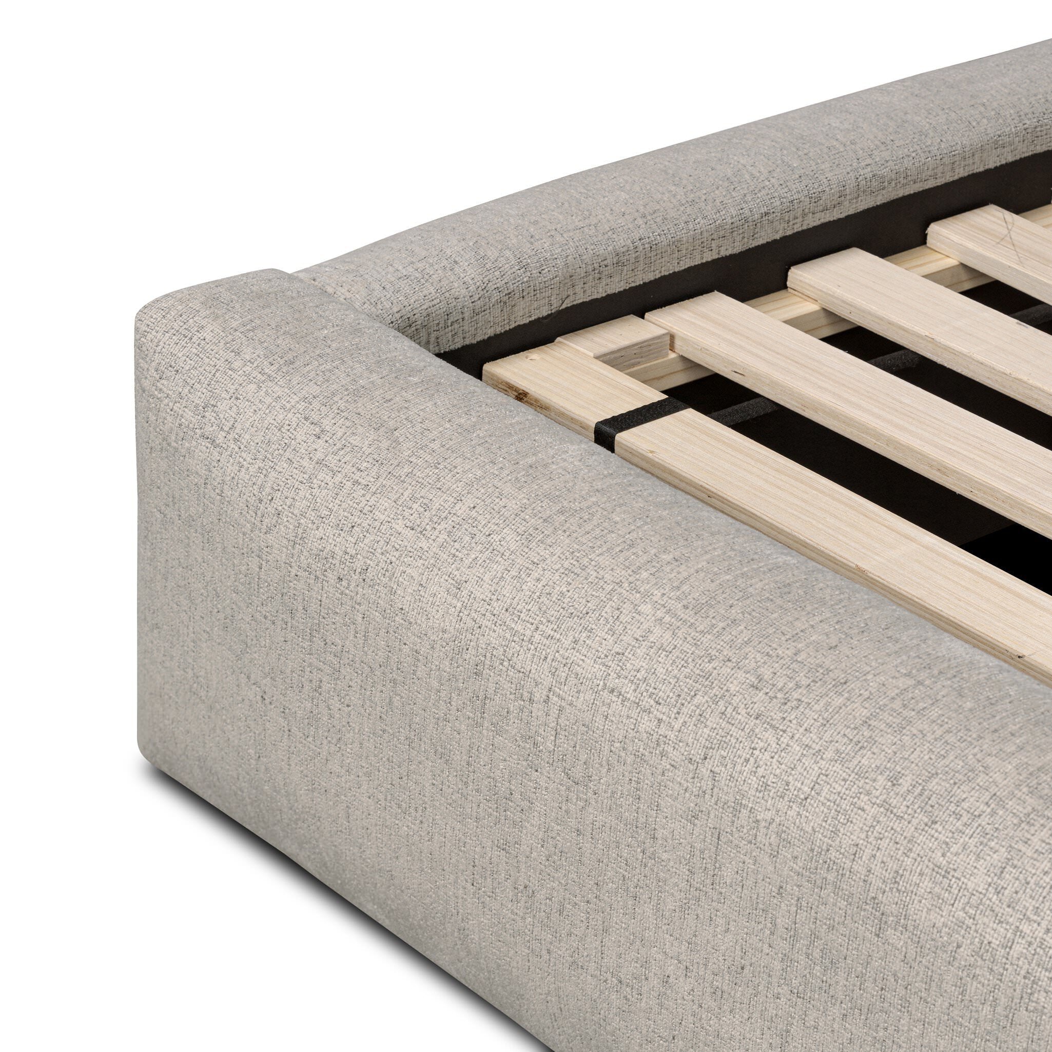 Four Hands Quincy Bed in Plushtone Linen, Queen on white background at Addison West.