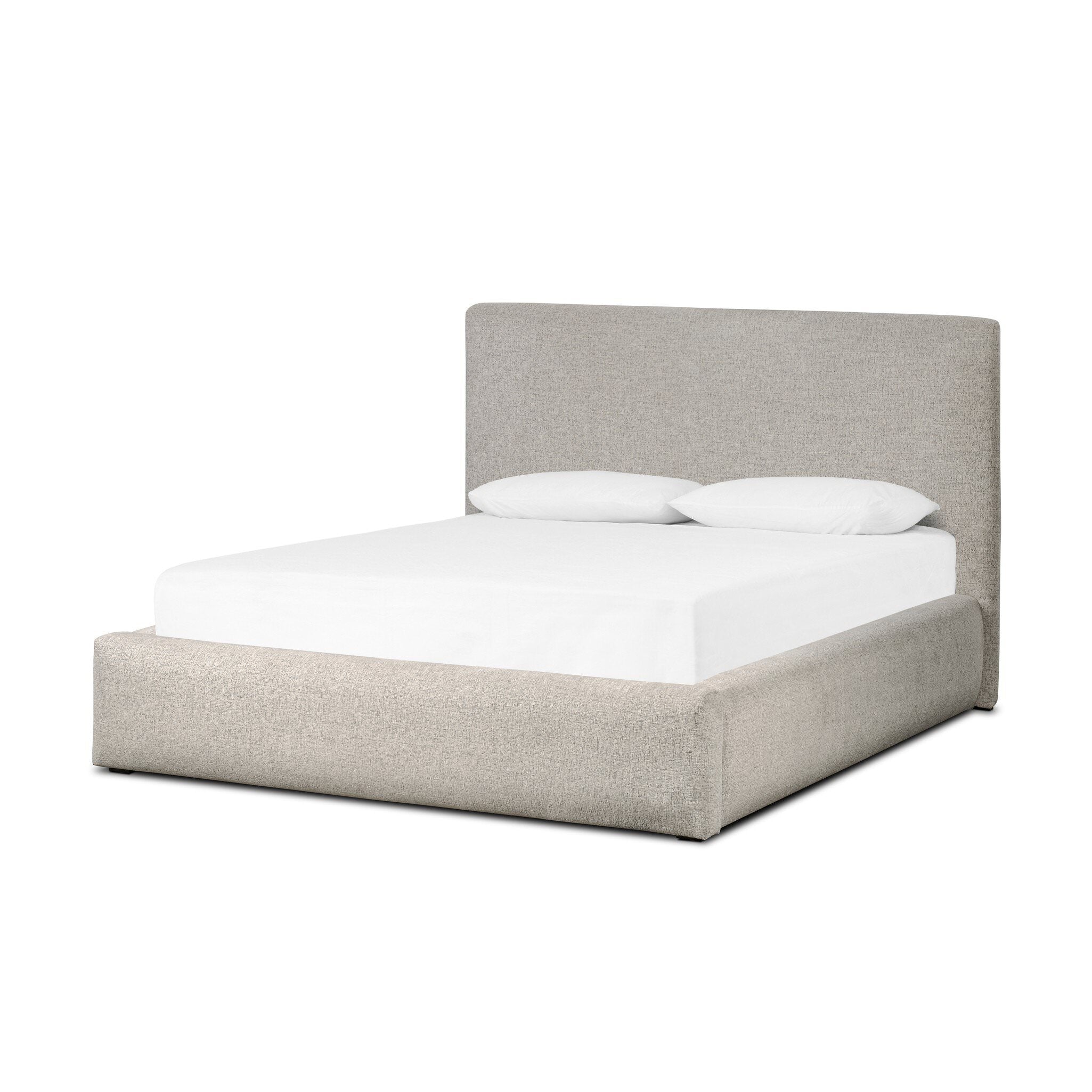 Four Hands Quincy Bed in Plushtone Linen, Queen on white background at Addison West.